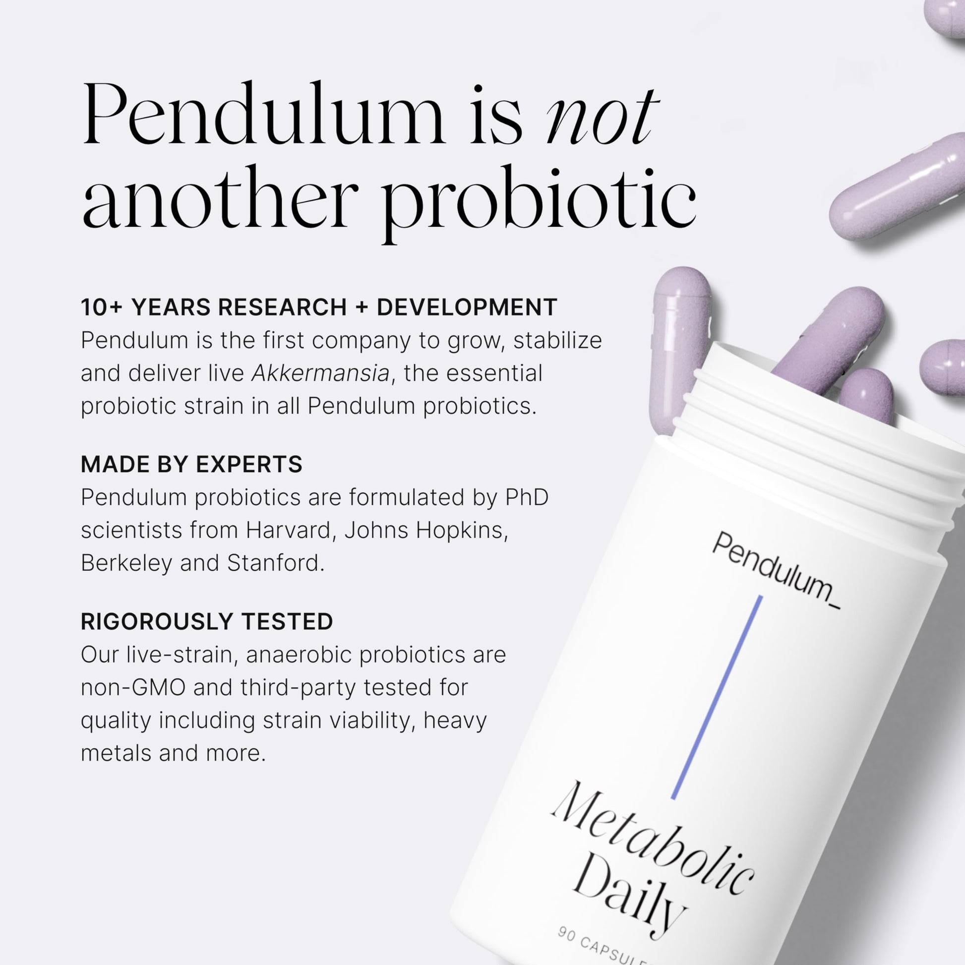 Pendulum Metabolic Daily - Multi-Strain Probiotic with Akkermansia muciniphila to Support Metabolism and Sustain Energy Levels - for Women and Men - 90 Capsules (1 Pack) Pendulum buy supplements canada