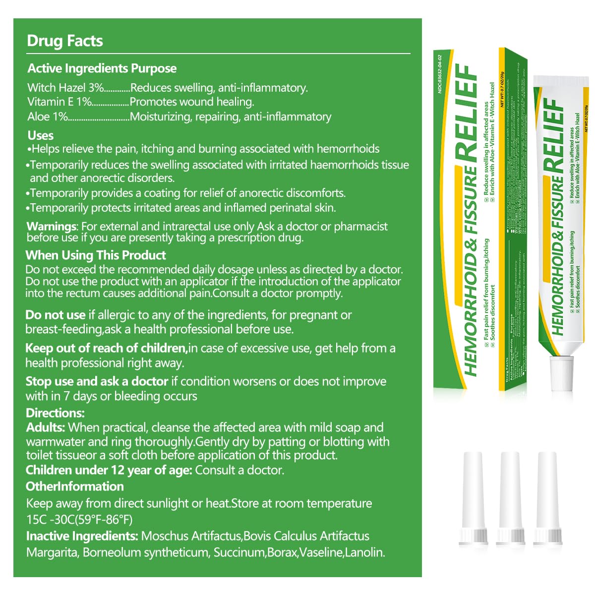 RHAICARE Hemorrhoid and Fissure Treatment Cream,Hemorrhoidal Ointment for Fast Acting Itch, Swelling, and Maximum Strength Pain Relief RHAICARE buy supplements canada