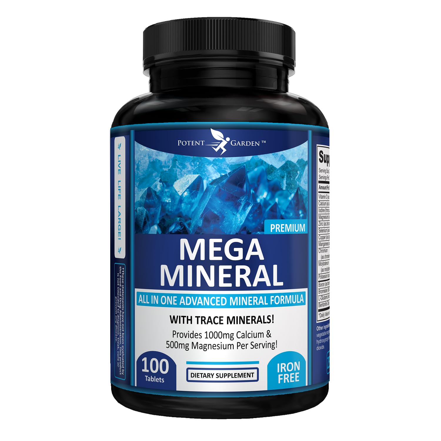 Potent Garden Mega Mineral Supplement Complete Mineral Complex with Calcium Magnesium Zinc Potassium Boron Selenium Chromium & 72 Trace Potent Garden buy supplements canada
