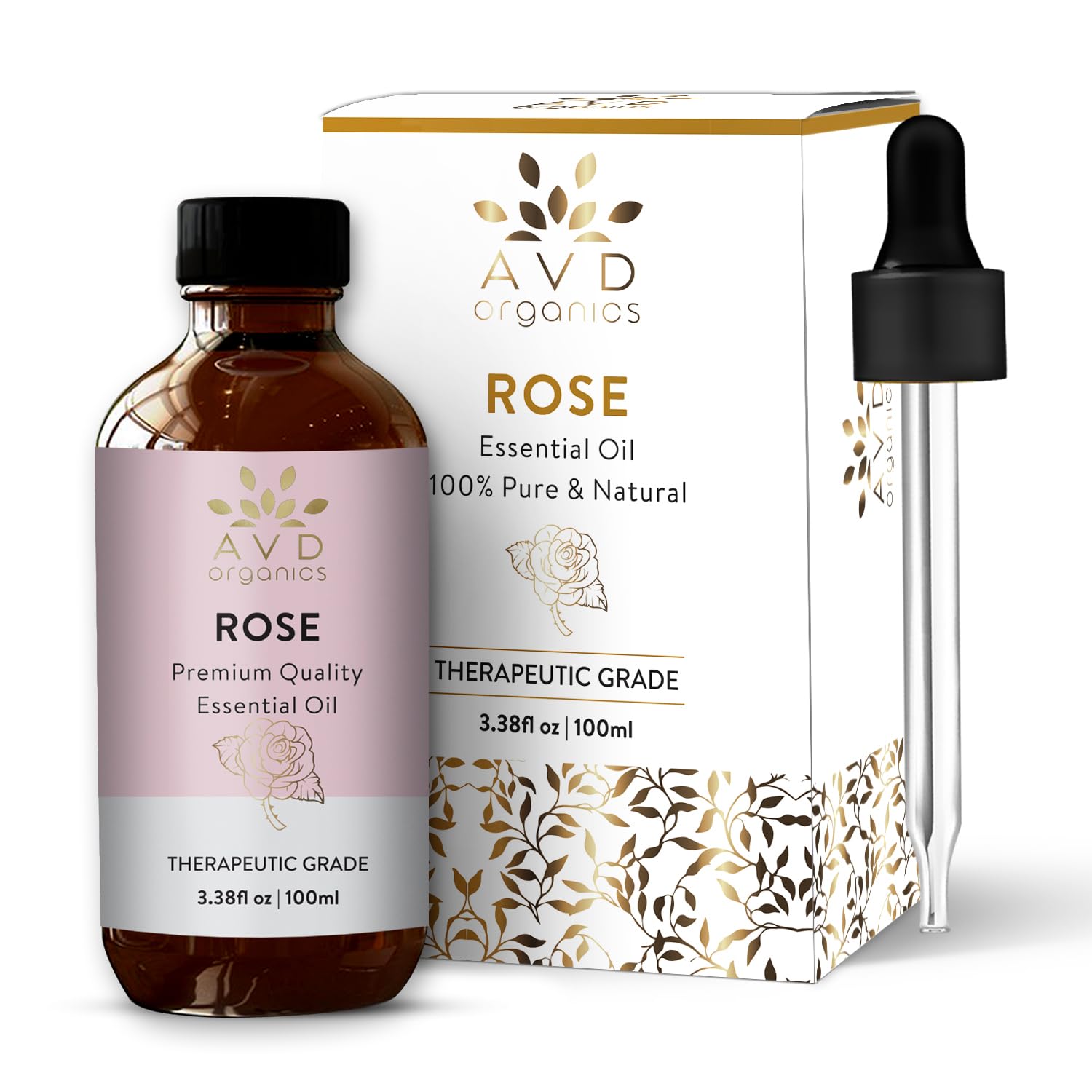 AVD Organics Rose Essential Oil for Diffuser - Premium Quality Therapeutic Grade Rose Oil AVD ORGANICS buy supplements canada