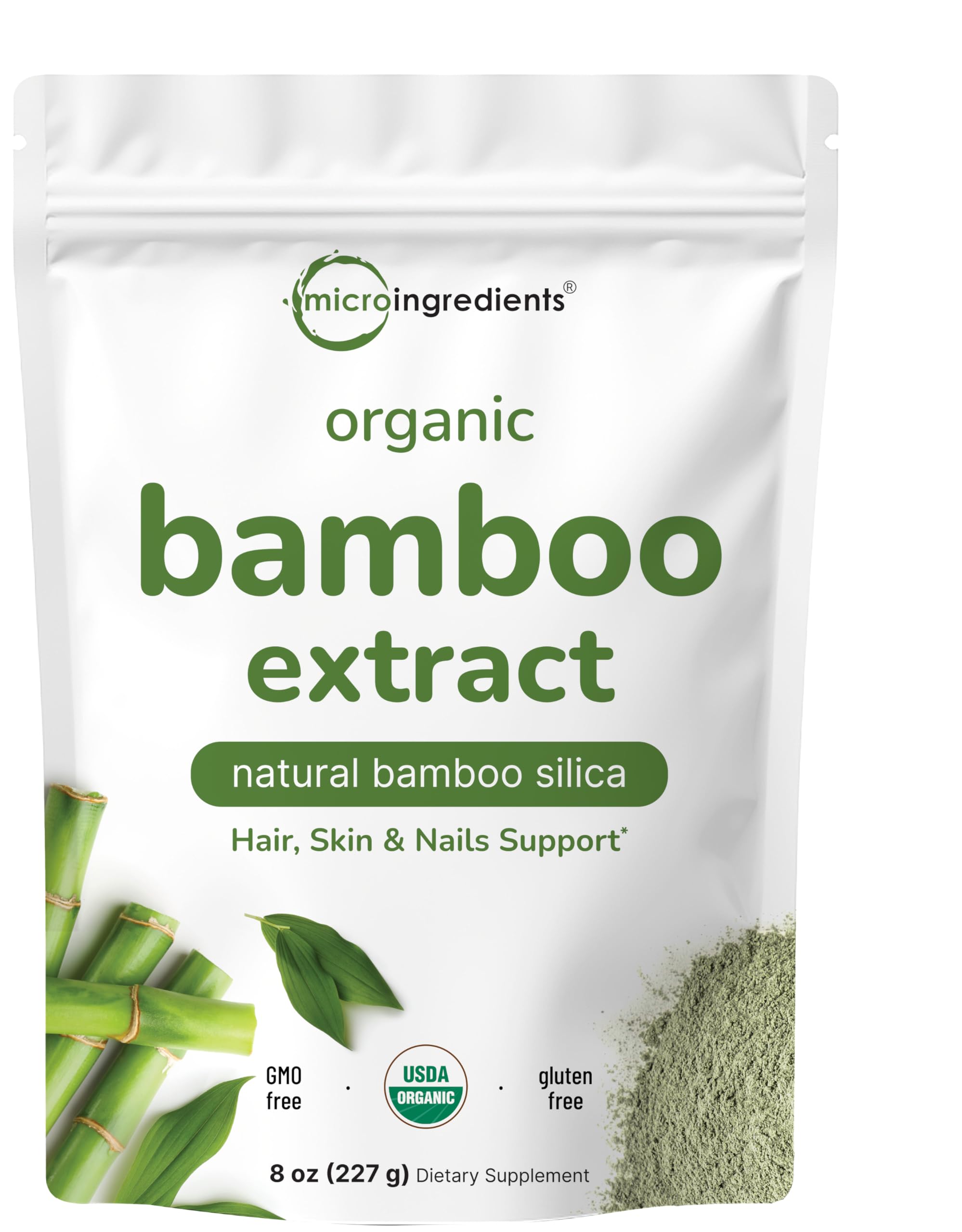 Micro Ingredients Organic Bamboo Extract Powder, 8oz (378 Servings) | Bamboo Plant Silica & Mineral Supplements | Natural Stem & Leaf Extract | Non-GMO, Gluten Free, Vegan Friendly Micro Ingredients buy supplements canada