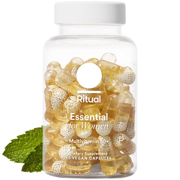 Ritual Multivitamin for Women 50+, Menopause Supplements with Vitamin D3, K2 and Magnesium for Bone Support*, Omega-3 DHA, Vitamin B12, Non-GMO, Mint Essenced, 30 Day Supply, 60 Vegan Capsules Ritual buy supplements canada