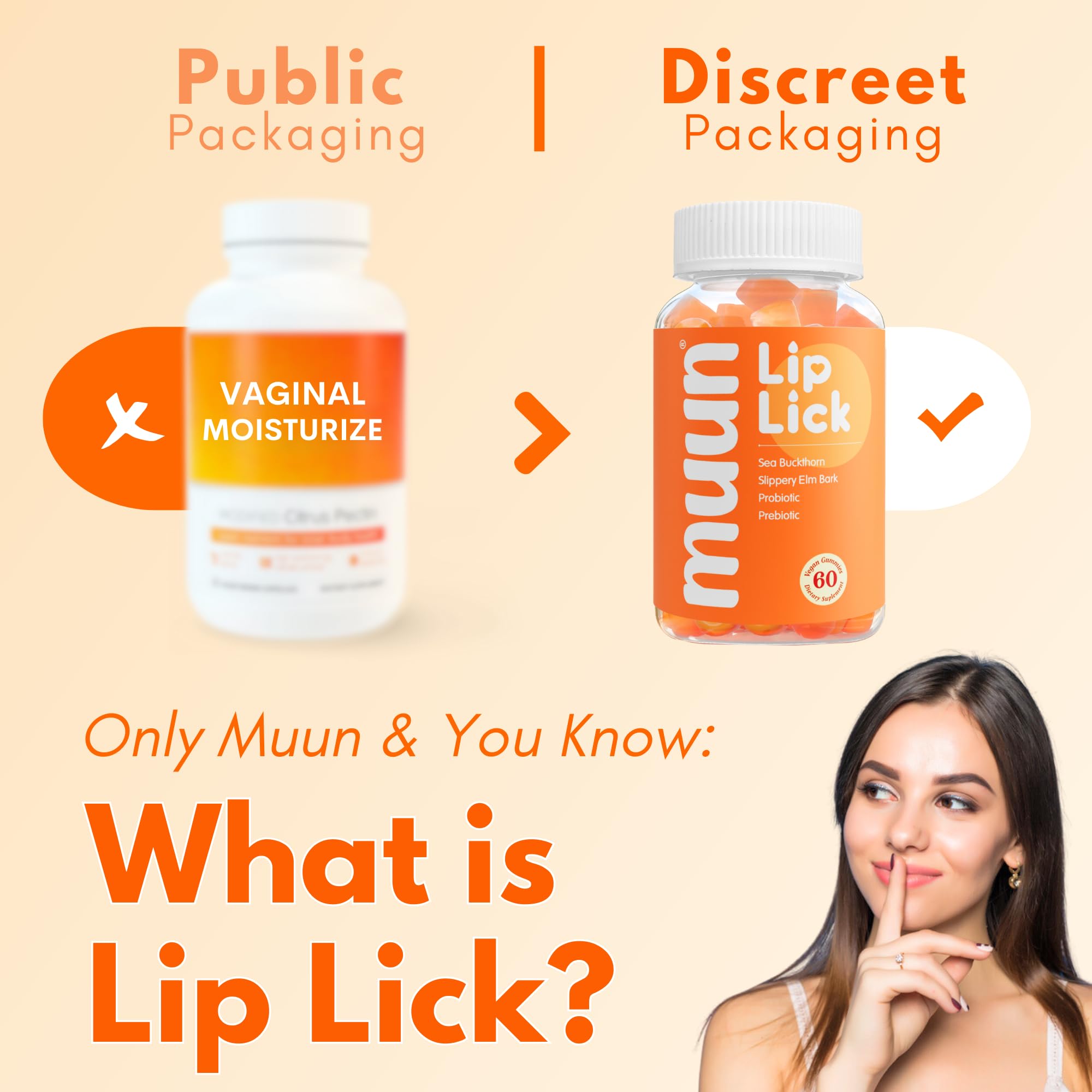 Muun Vaginal Dryness Gummy for Perimenopause Menopause with Slippery Elm Bark, Omega Muun buy supplements canada
