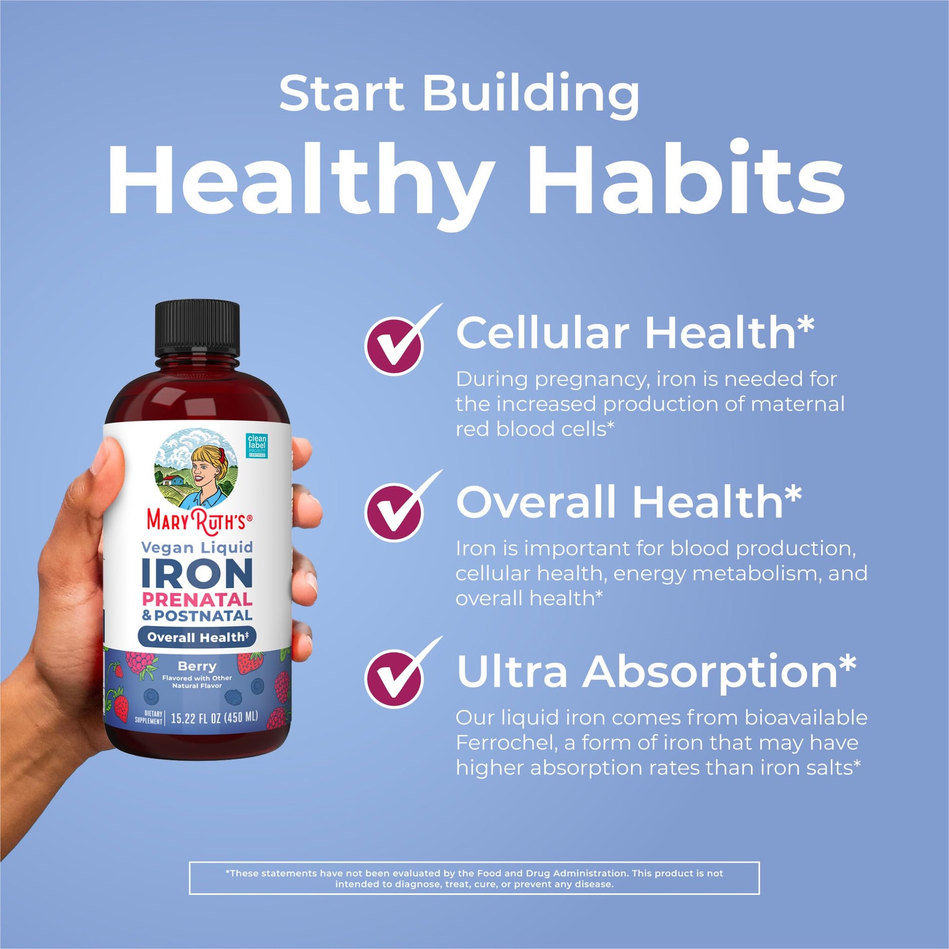 MaryRuth Organics | Liquid Iron Supplement Prenatal & Postnatal for Pregnant & Lactating | Iron Deficiency | Immune Support | Sugar/Gluten Free | Vegan | Non-GMO | 15.22 Fl Oz MARYRUTH'S buy supplements canada