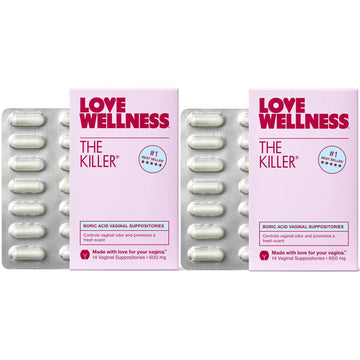 Love Wellness The Killer | 600mg Boric Acid Vaginal Suppositories | Balances pH & Supports Odor Control, a Healthy Vaginal Balance | Fast-Acting & Fragrance-Free | Gentle & Effective | 28 Ct Love Wellness buy supplements canada