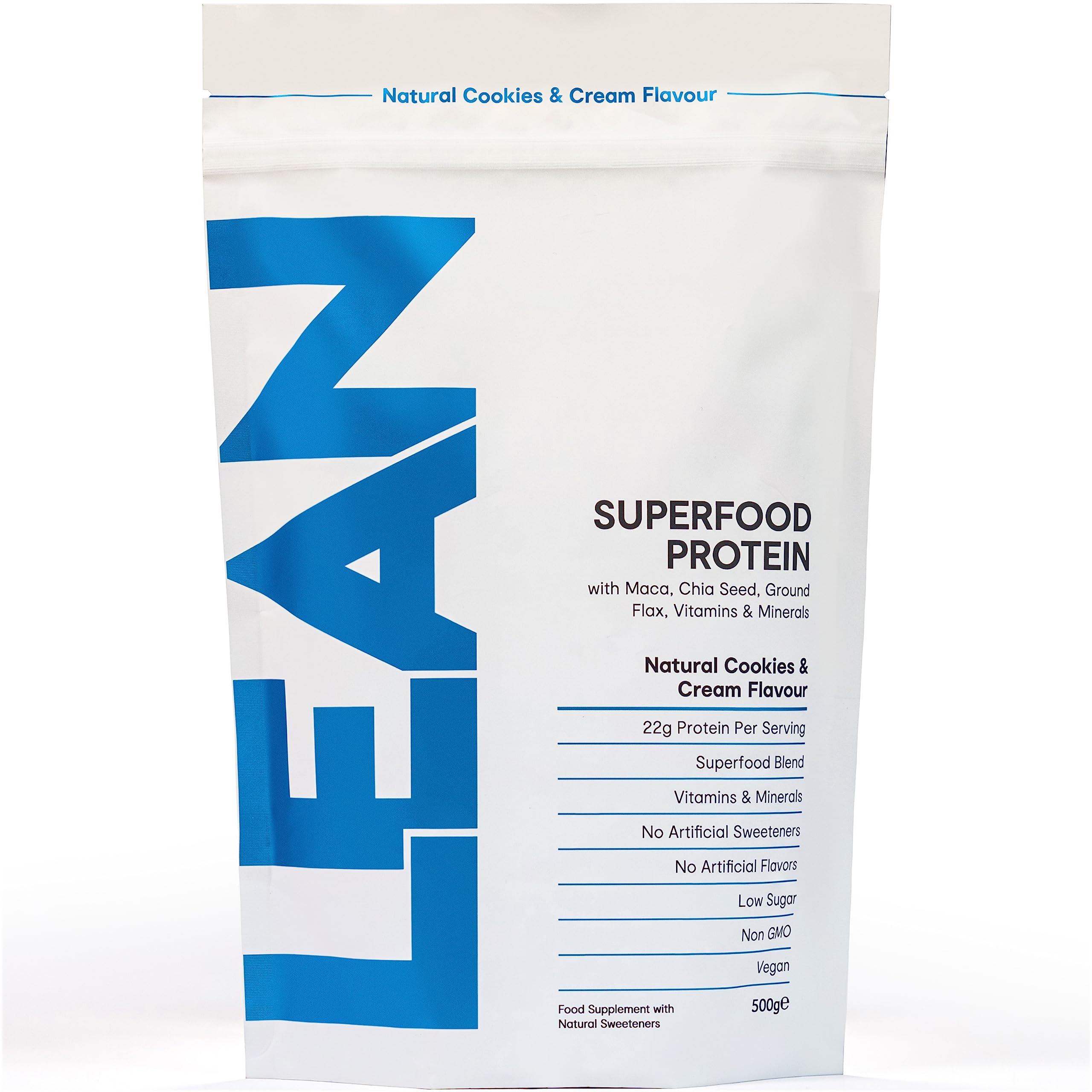 LEAN with Lilly Superfood Protein Vegan Protein Plant Based Protein Cookies and Cream Flavour 500g Lean With Lilly buy supplements canada