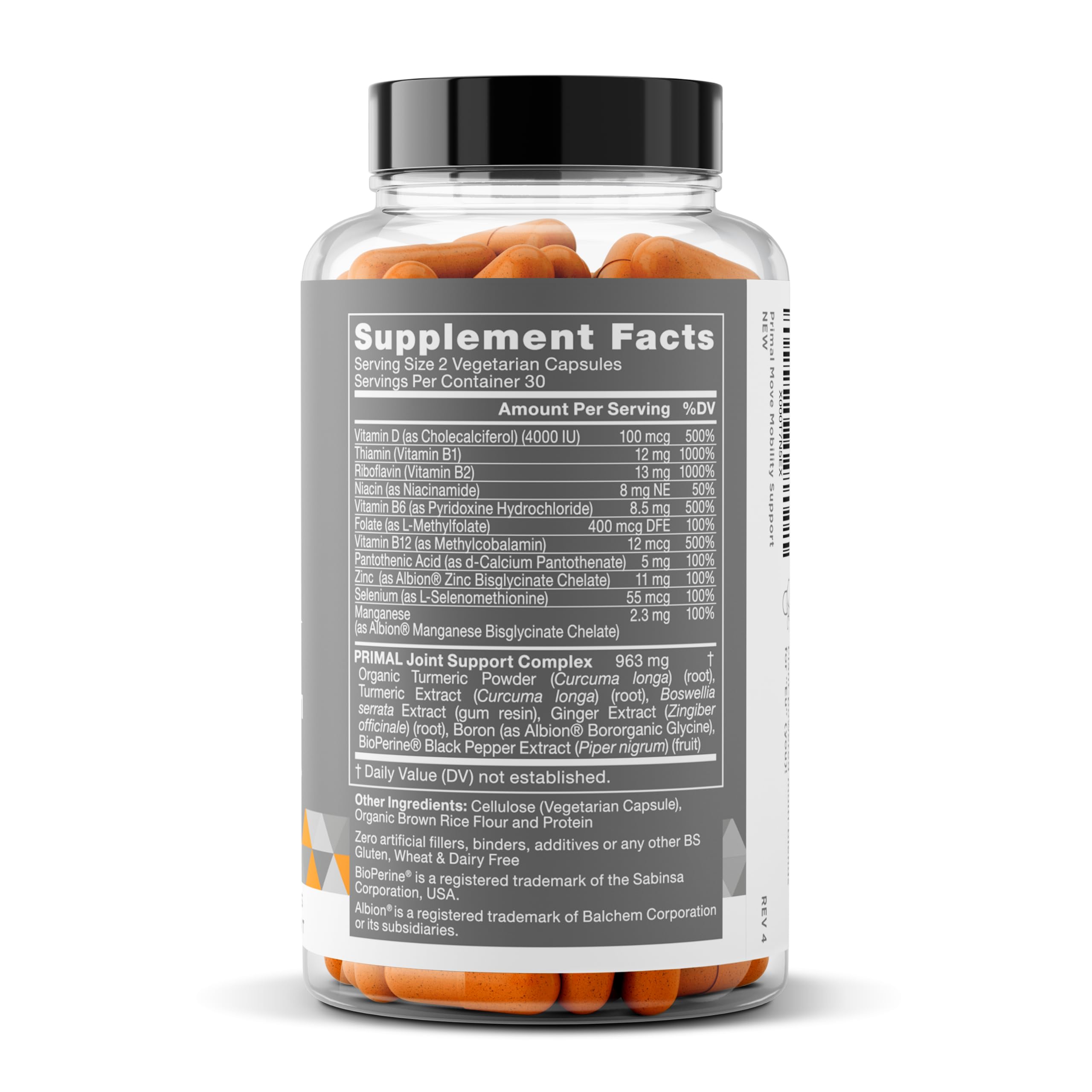 Primal Joint & Mobility Support - Advanced Joint Support Supplement for Women and Men - Turmeric, Boswellia, Ginger and Boron for Whole-Body Flexibility, Joint Health & Comfort - 60 Veg Soft Capsules Eu Natural buy supplements canada