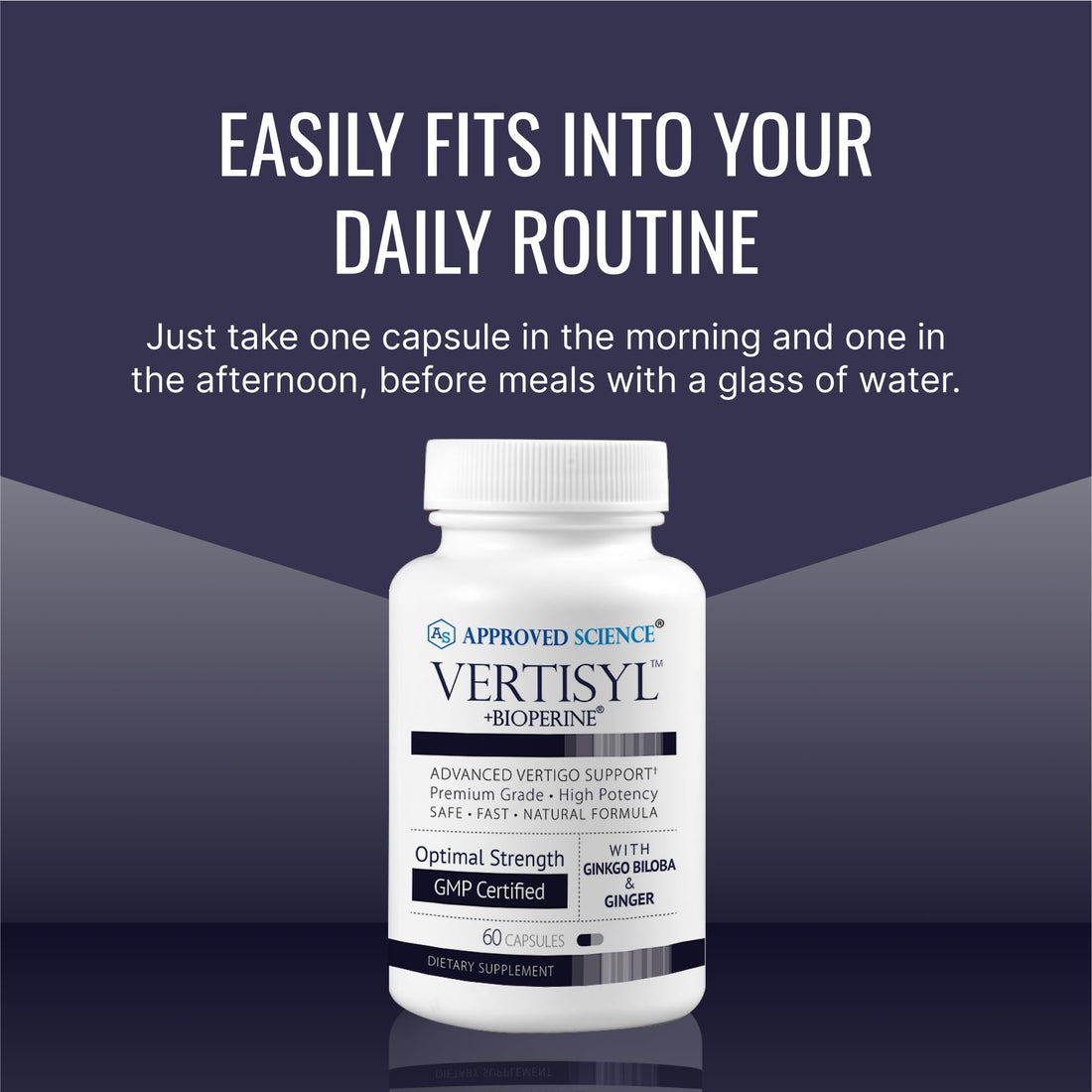 Approved Science VertiSyl - Ginkgo Biloba, Ginger, Vitamin D3, BioPerine - 60 Capsules - 1 Month Supply Approved Science buy supplements canada