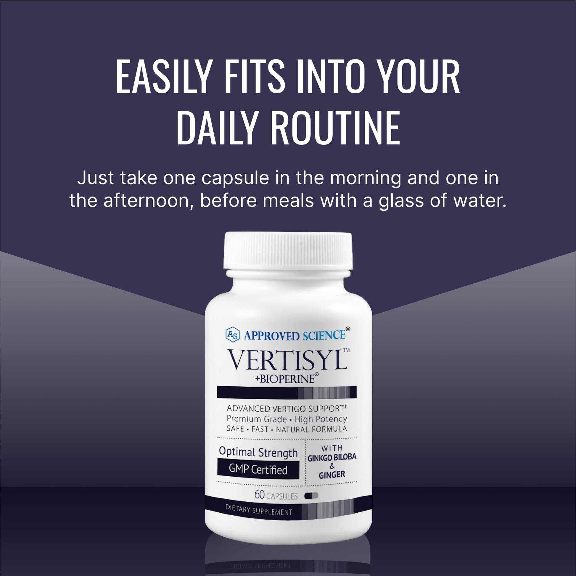 Approved Science VertiSyl - Ginkgo Biloba, Ginger, Vitamin D3, BioPerine - 60 Capsules - 1 Month Supply Approved Science buy supplements canada