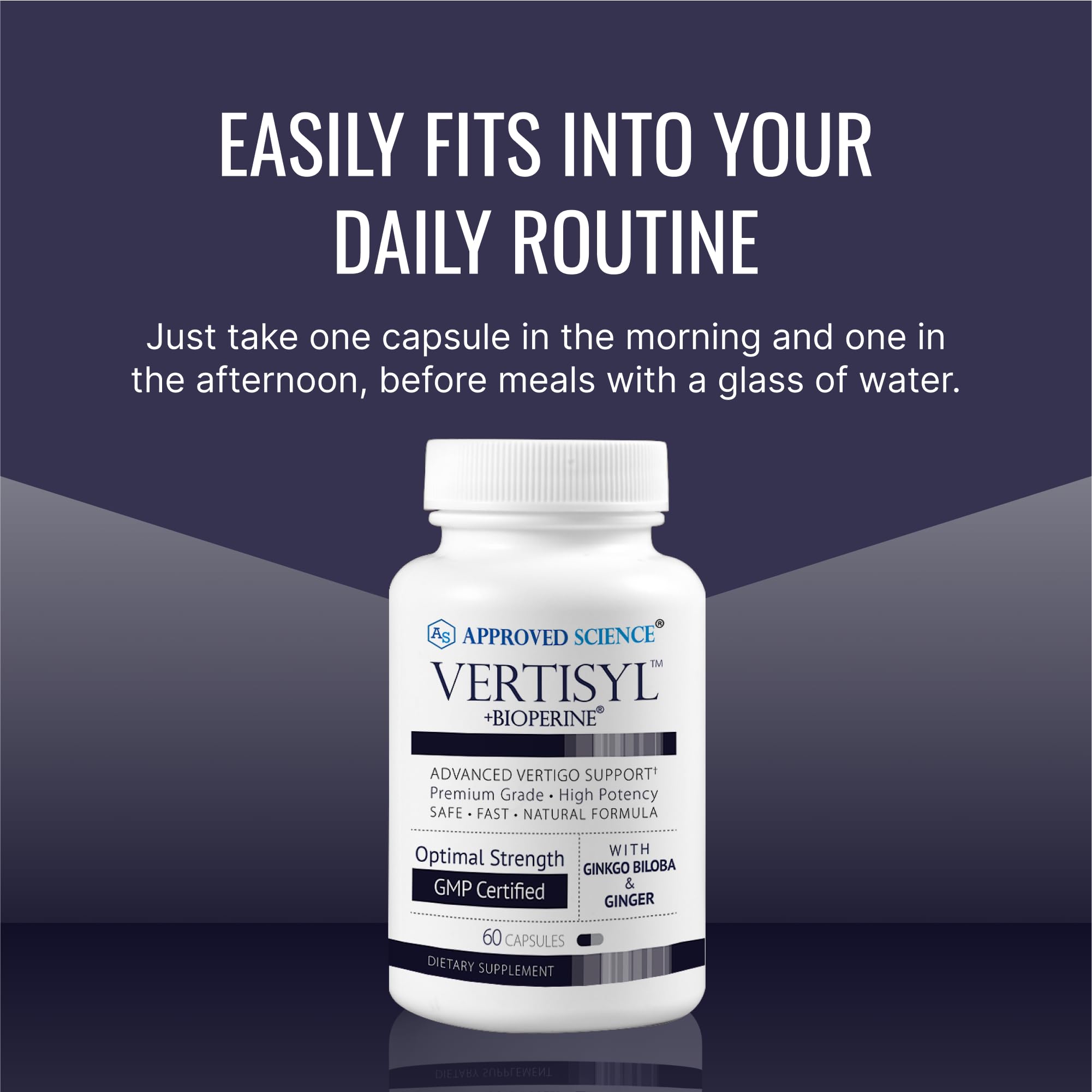 Approved Science VertiSyl - Ginkgo Biloba, Ginger, Vitamin D3, BioPerine - 60 Capsules - 1 Month Supply Approved Science buy supplements canada