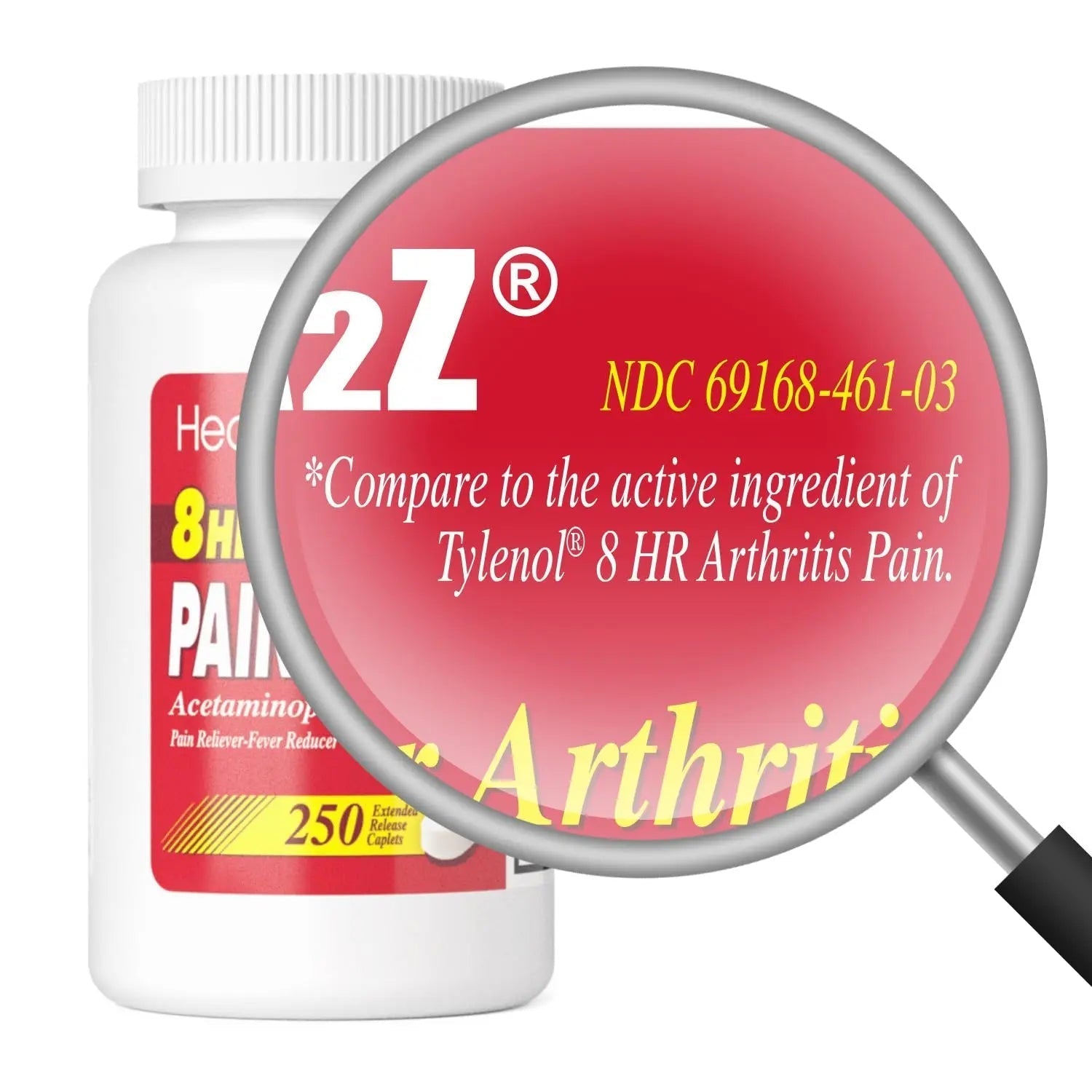 HealthA2Z® Pain Relief Extended Release | Acetaminophen 650mg | 8 Hours | Arthiritis Pain | Pain Reliever - Fever Reducer | Contains no Aspirin | (250 Caplets) HealthA2Z buy supplements canada