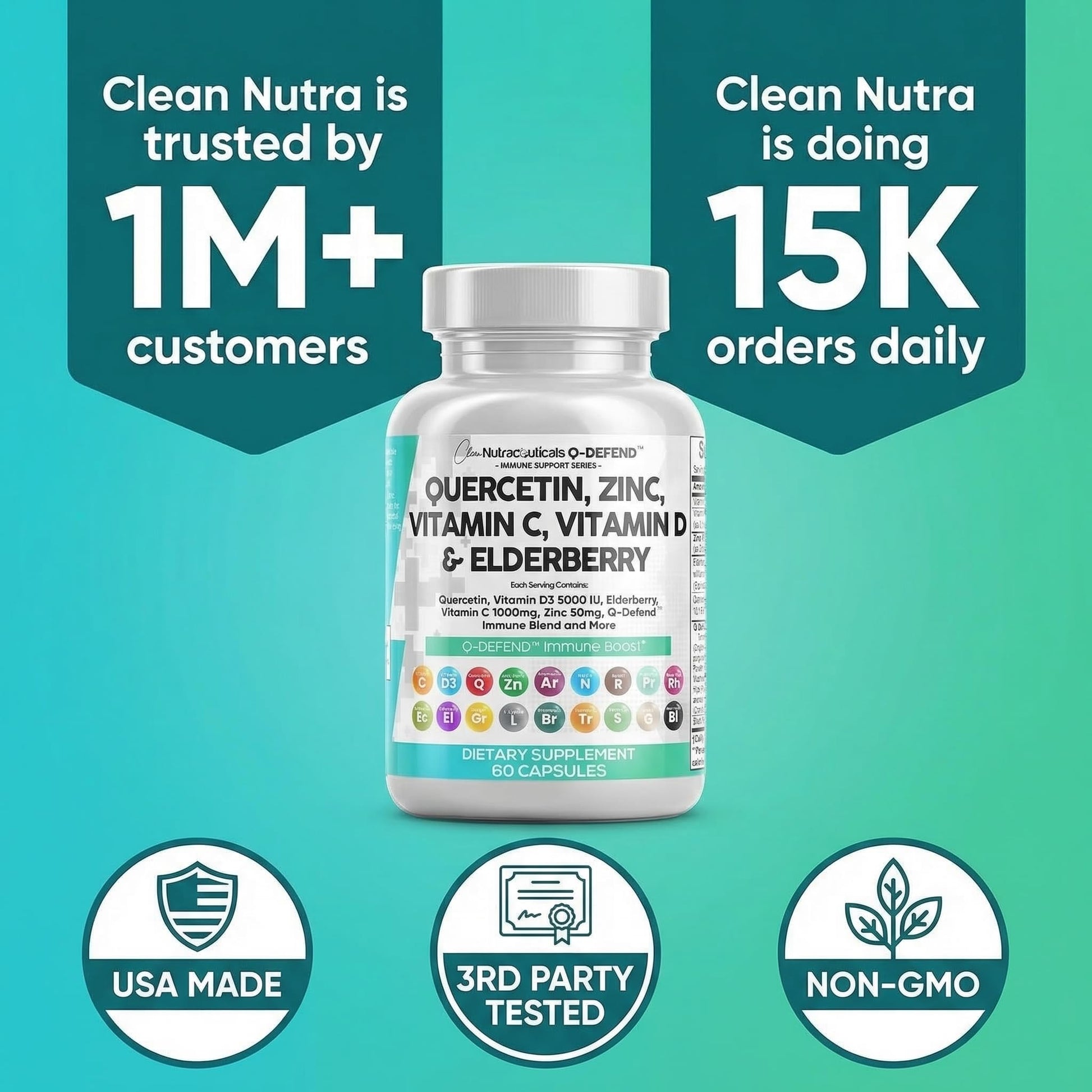 Q Defend Quercetin Supplement with Zinc Vitamin C Vitamin D Elderberry Turmeric Black Pepper Garlic Ginger Sea Moss Lysine Stinging Nettle Reishi Mushroom Immune Clean Nutraceuticals buy supplements canada