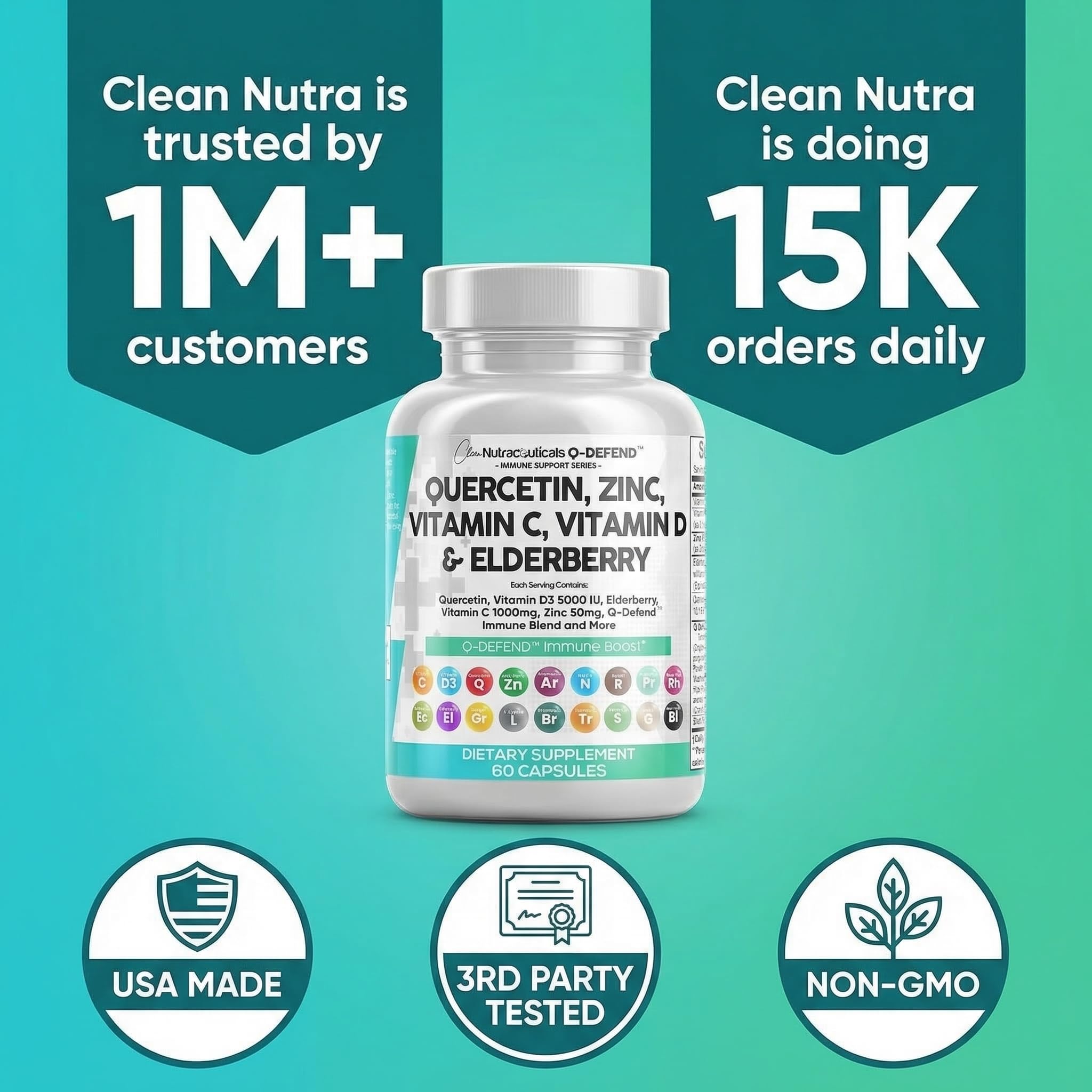 Q Defend Quercetin Supplement with Zinc Vitamin C Vitamin D Elderberry Turmeric Black Pepper Garlic Ginger Sea Moss Lysine Stinging Nettle Reishi Mushroom Immune Clean Nutraceuticals buy supplements canada