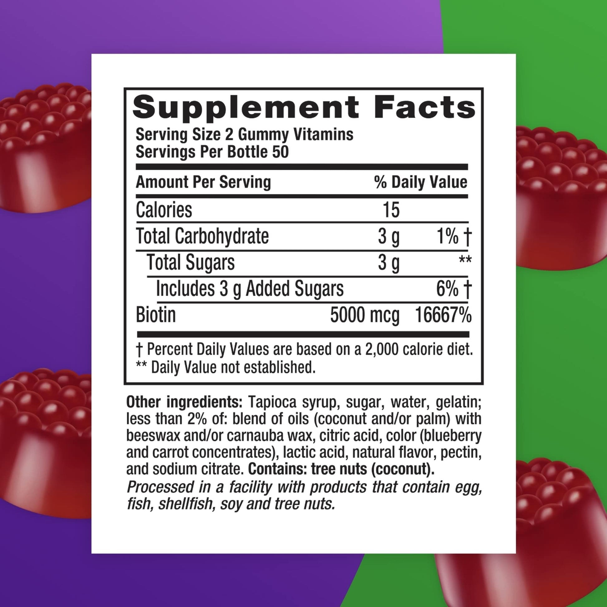vitafusion Extra Strength Biotin Gummy Vitamins, Berry Flavored, 5,000 mcg Biotin Vitamins Vitafusion buy supplements canada