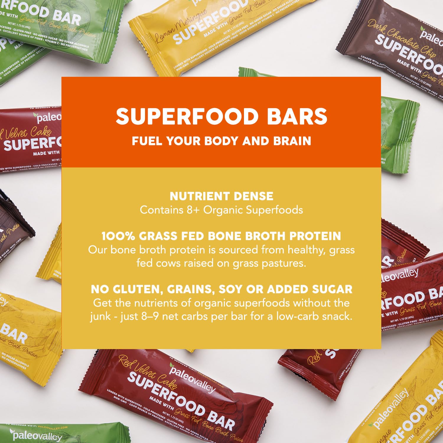 Paleovalley Superfood Bars – Lemon Meringue– 10 Pack – 9g Protein per Bar – Gluten-Free, Grain-Free, Paleo, Non-GMO – On-the-Go Snack Paleovalley buy supplements canada