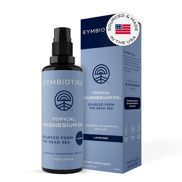CYMBIOTIKA Topical Magnesium Oil Spray for Body, USA Made, Supplement for Leg Cramps, Muscle, Joint Health & Sleep Support, Includes Magnesium Chloride, Lavender Extract, Aloe Vera - Skin Applicator CYMBIOTIKA buy supplements canada