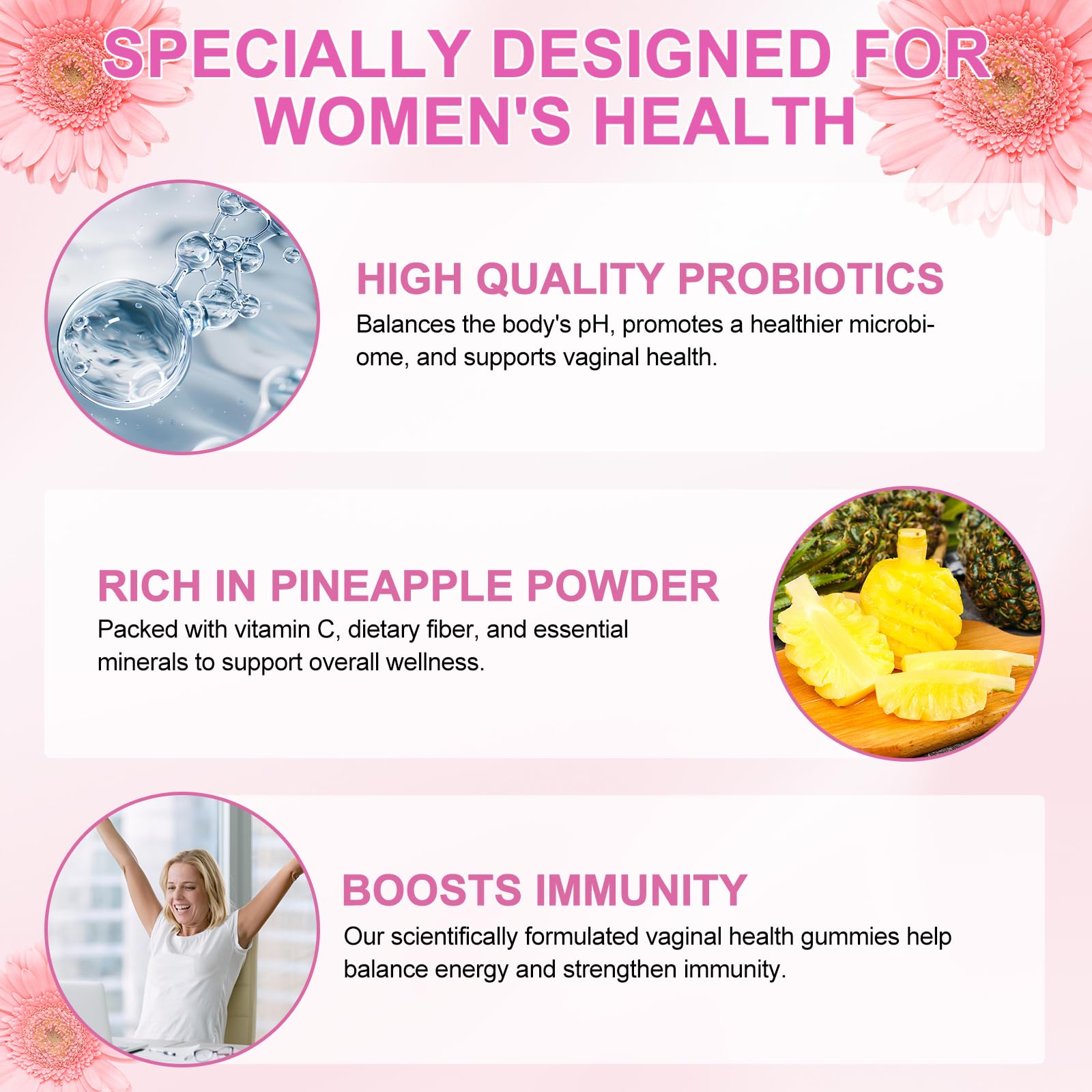 Vital Source Feminine Gummies - Feminine Balance Gummies for Women ph Natrual Famale Balance Cummie - Collagen Gummie - Pineapple PH Balance Gummie for Women Support Women’s Health - 60PCS Tooffi buy supplements canada
