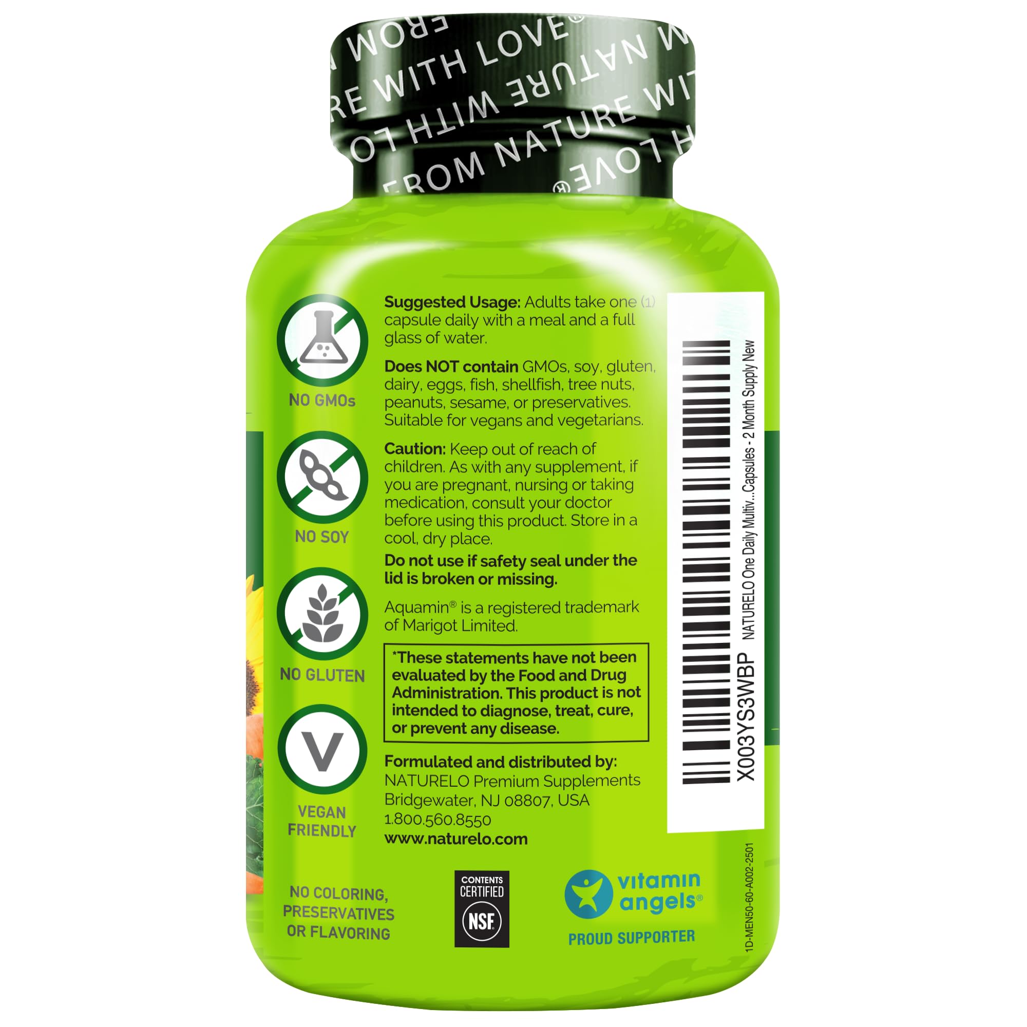NATURELO Mens Multivitamins for Men 50+ - One Daily Multivitamin for Men with Vitamins, Minerals & Organic Whole Foods, Boost Energy & Health, Non-GMO, 60 Vegetarian Capsules NATURELO buy supplements canada