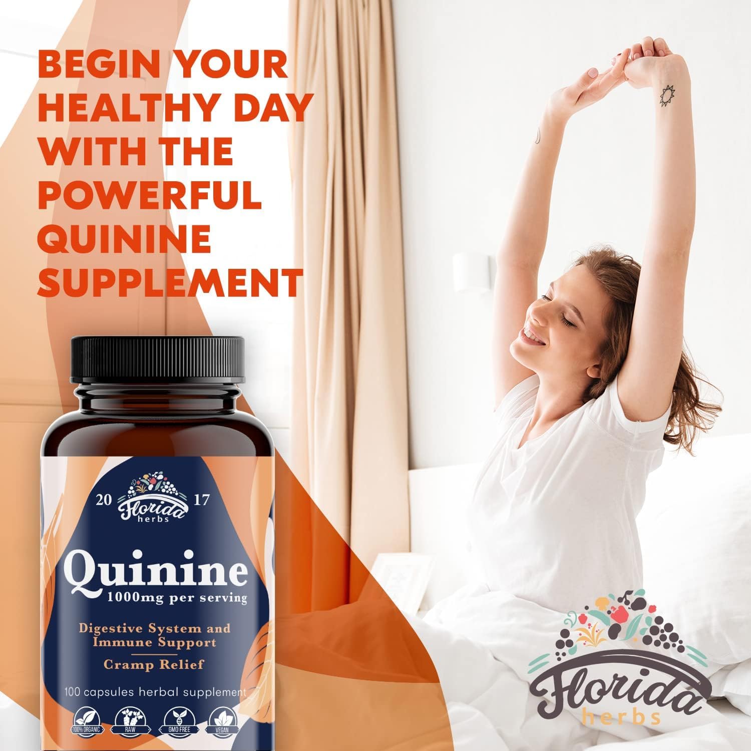 Leg Cramps Support Organic Pills - 1000 mg - Quinine Tablets for Cramp Defense FLORIDA HERBS buy supplements canada
