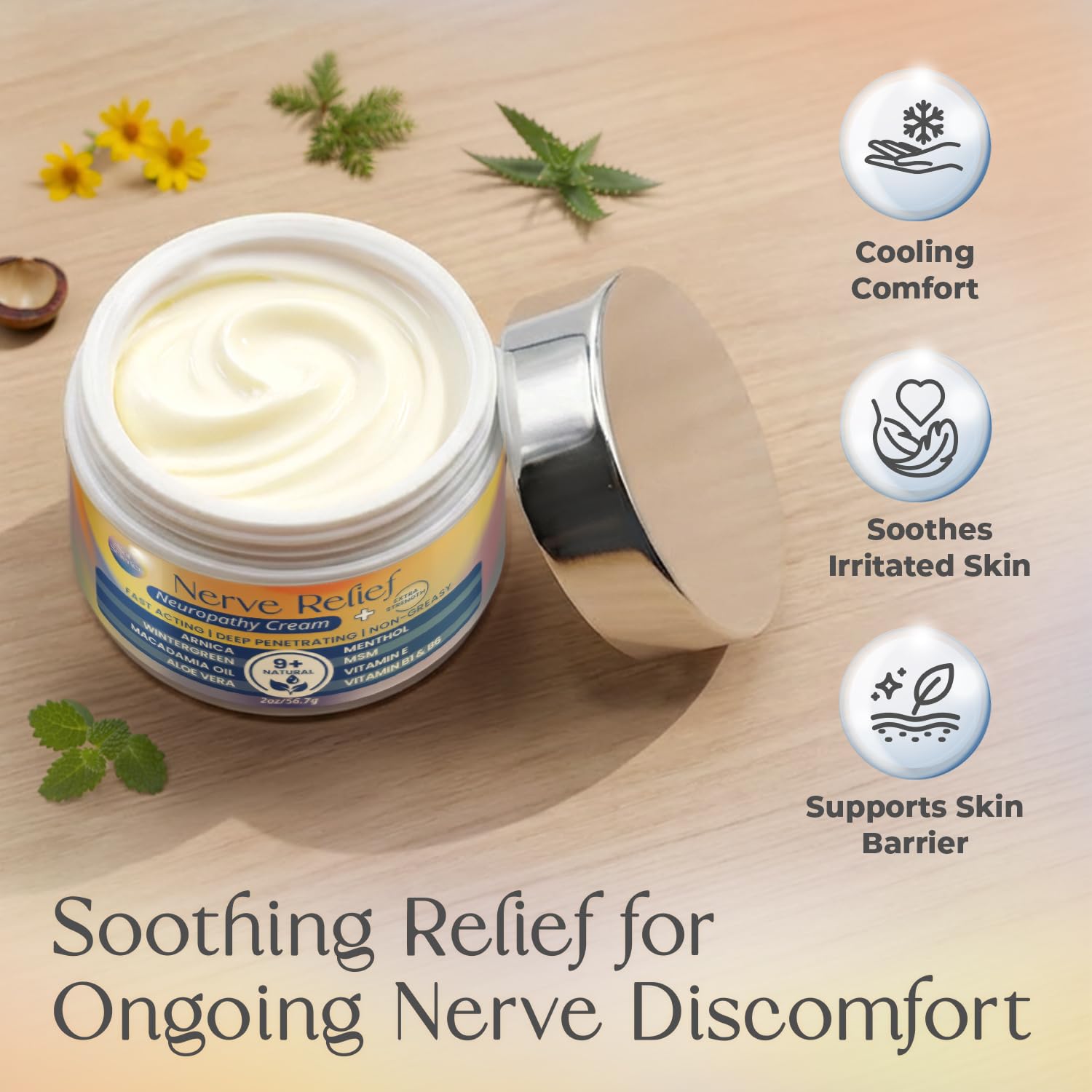 PURPLE CANYON Nerve Pain Relief Cream for Neuropathy – for Feet & Legs | MSM, Arnica, Alpha Lipoic Acid | Fast-Absorbing, Non-Greasy Formula | 2 oz PURPLE CANYON buy supplements canada