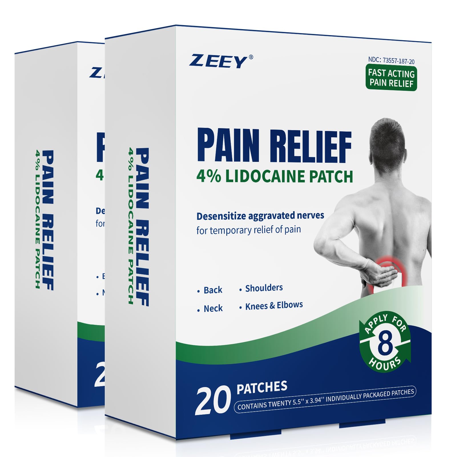 ZEEY 4% Lidocaine Pain Relief Patches, Maximum Strength OTC, for Back, Knee, Neck, Shoulders, Joints, Muscle Soreness, Fast Acting, Topical Anesthetic, Large Gel Patch, 5.5" x 3.94", 40Ct ZEEY buy supplements canada