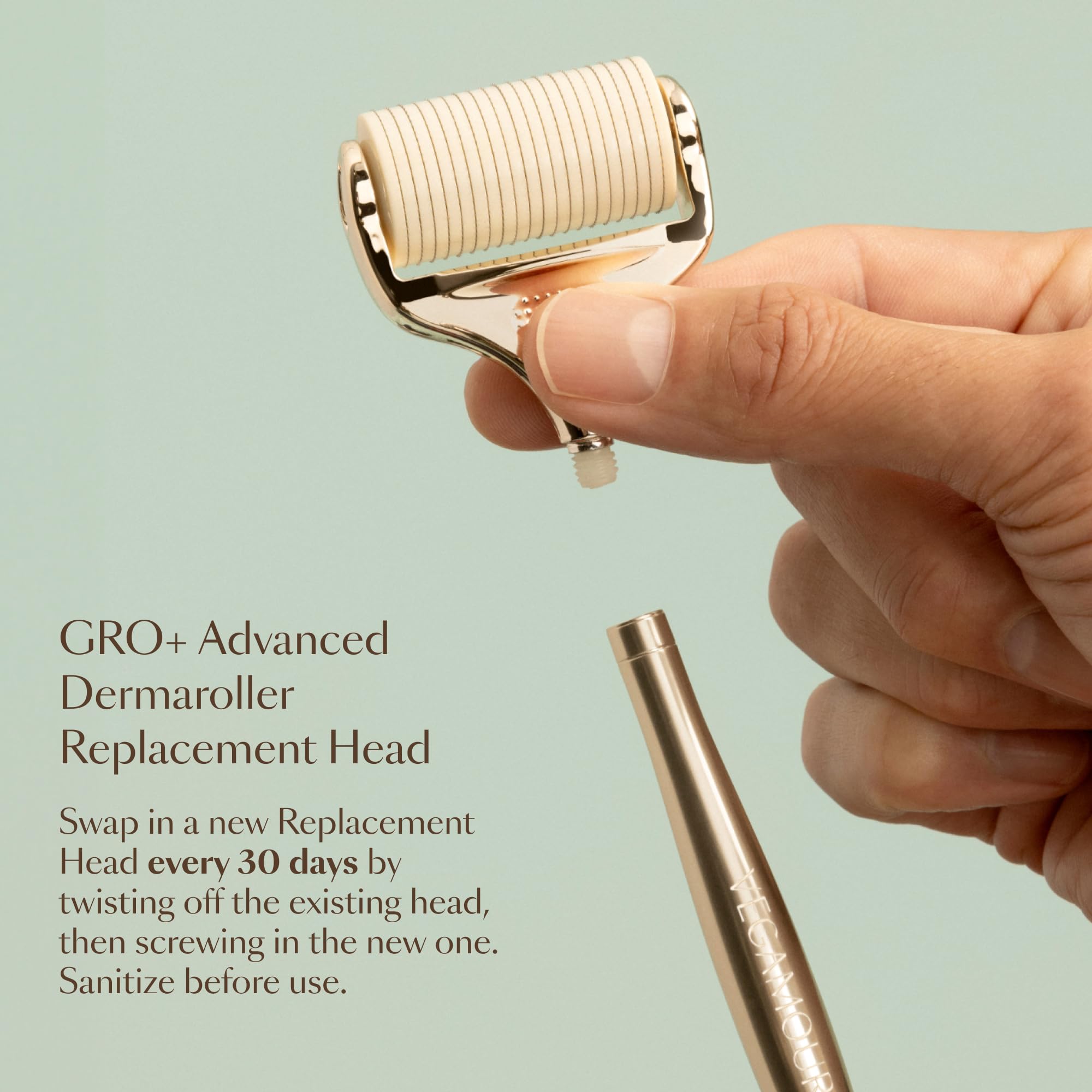 VEGAMOUR GRO+ Advanced Dermaroller Replacement Head | 1,200 Microneedle 0.25mm Scalp Tool | Gently Exfoliates the Scalp | (No Handle, Replacement Head Only) VEGAMOUR buy supplements canada