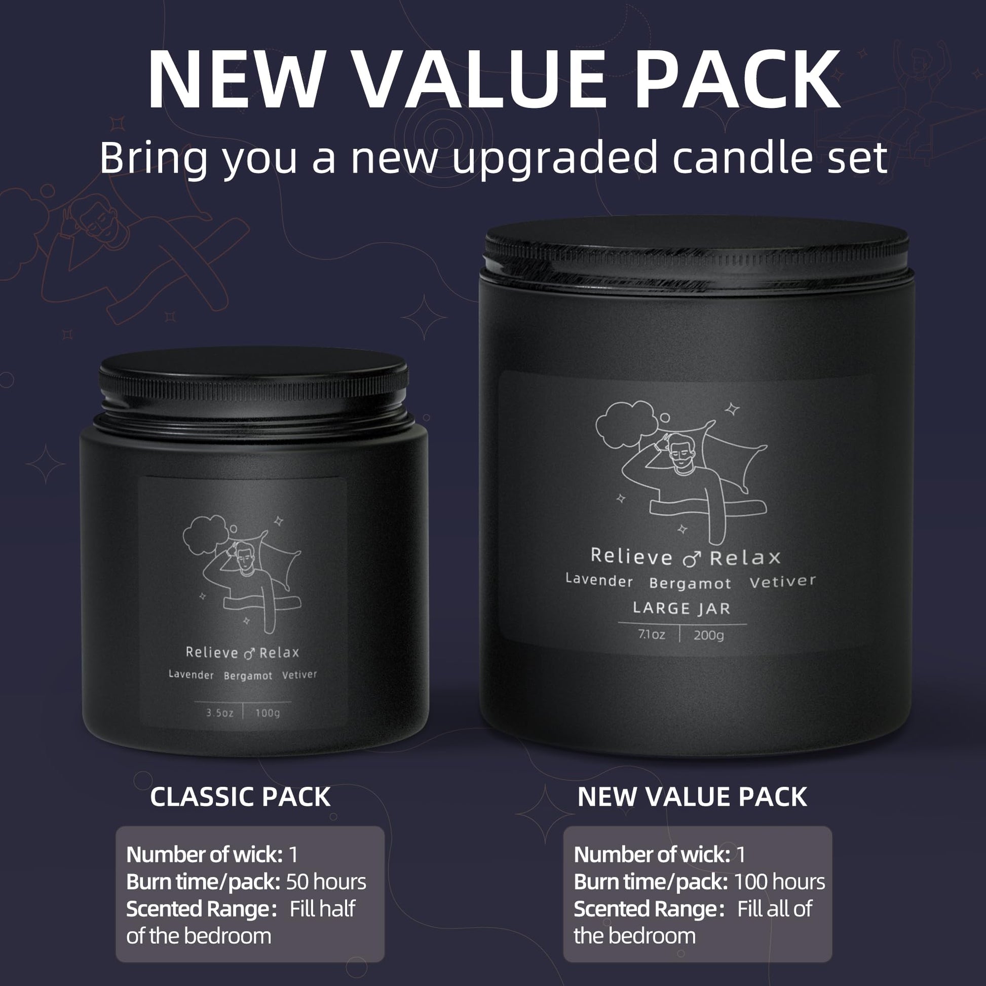 TRINIDa Large Sleep Scented Candles, Black Jar Natural Soy Candles for Home Scented, Candle Gift TRINIDa buy supplements canada