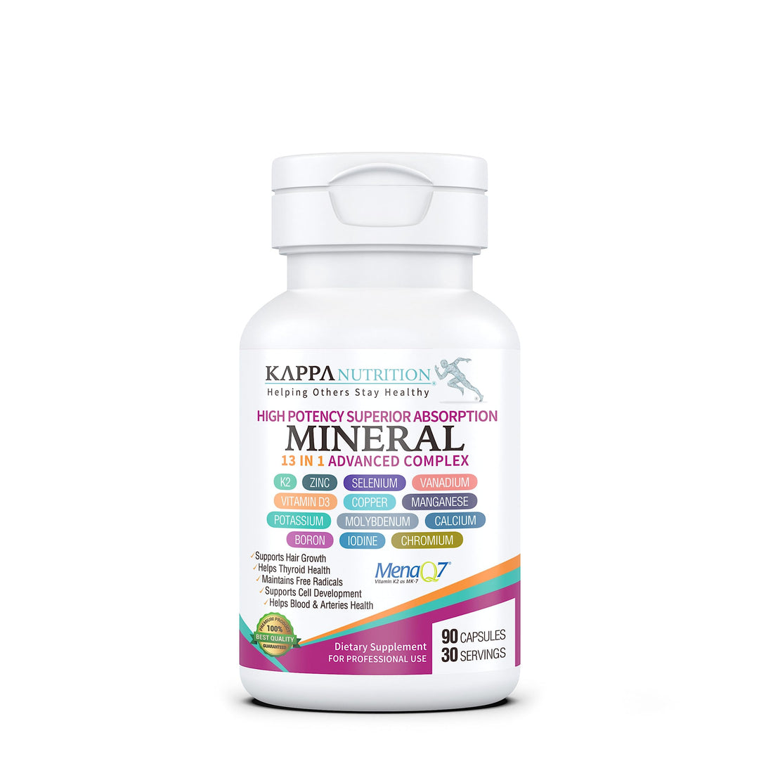 KAPPA NUTRITION (90 Capsules,Vitamin K2, Vitamin D3, Zinc, Selenium, Vanadium, Copper, Manganese, Potassium, Molybdenum, Calcium, Chromium, Iodine, Boron, KAPPA NUTRITION buy supplements canada
