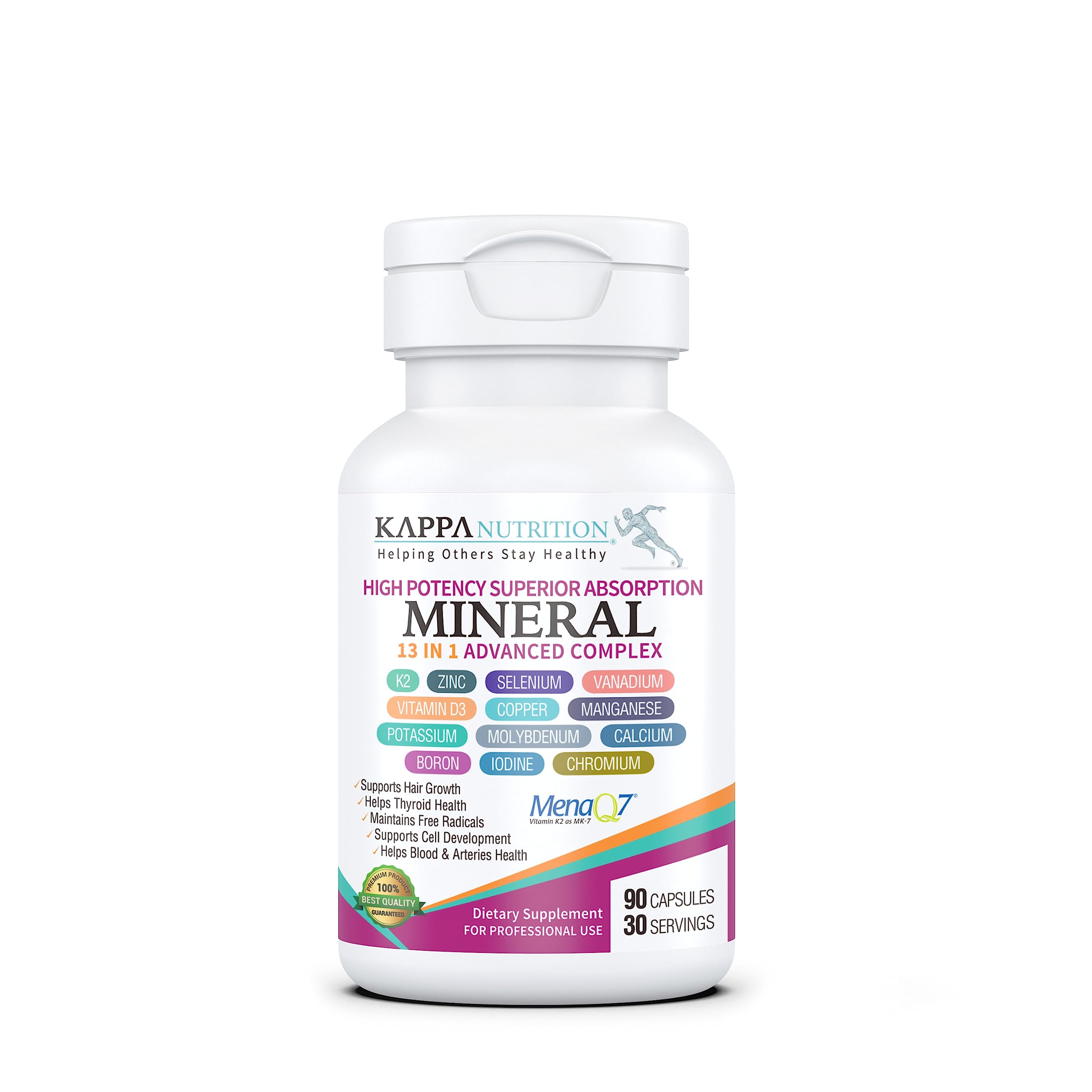KAPPA NUTRITION (90 Capsules,Vitamin K2, Vitamin D3, Zinc, Selenium, Vanadium, Copper, Manganese, Potassium, Molybdenum, Calcium, Chromium, Iodine, Boron, KAPPA NUTRITION buy supplements canada