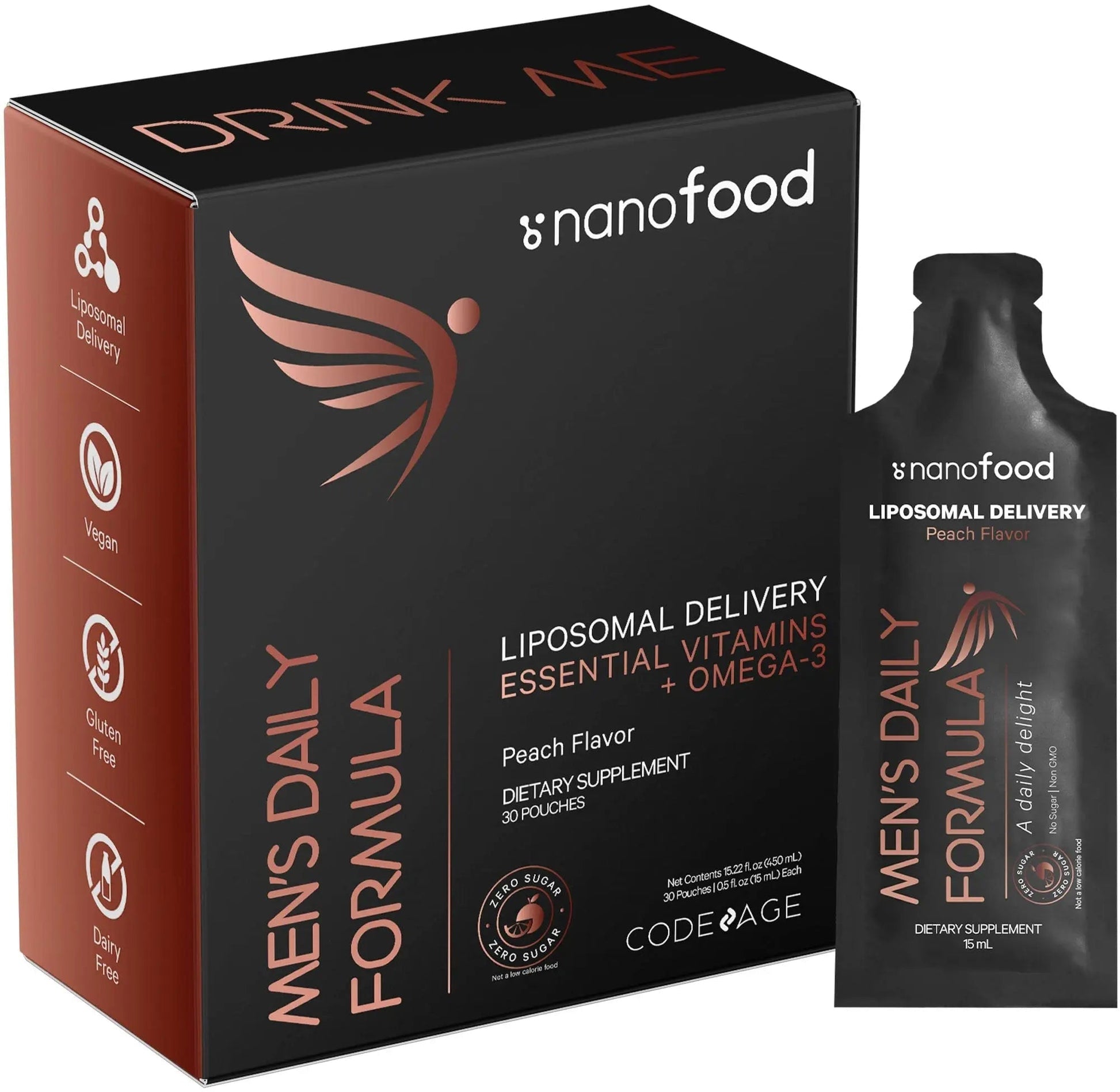 Codeage Daily Men Liquid Vitamins Supplement - Liposomal Multivitamin A, B, C, D, E, Biotin, Omega-3 & Omega-9 Codeage buy supplements canada