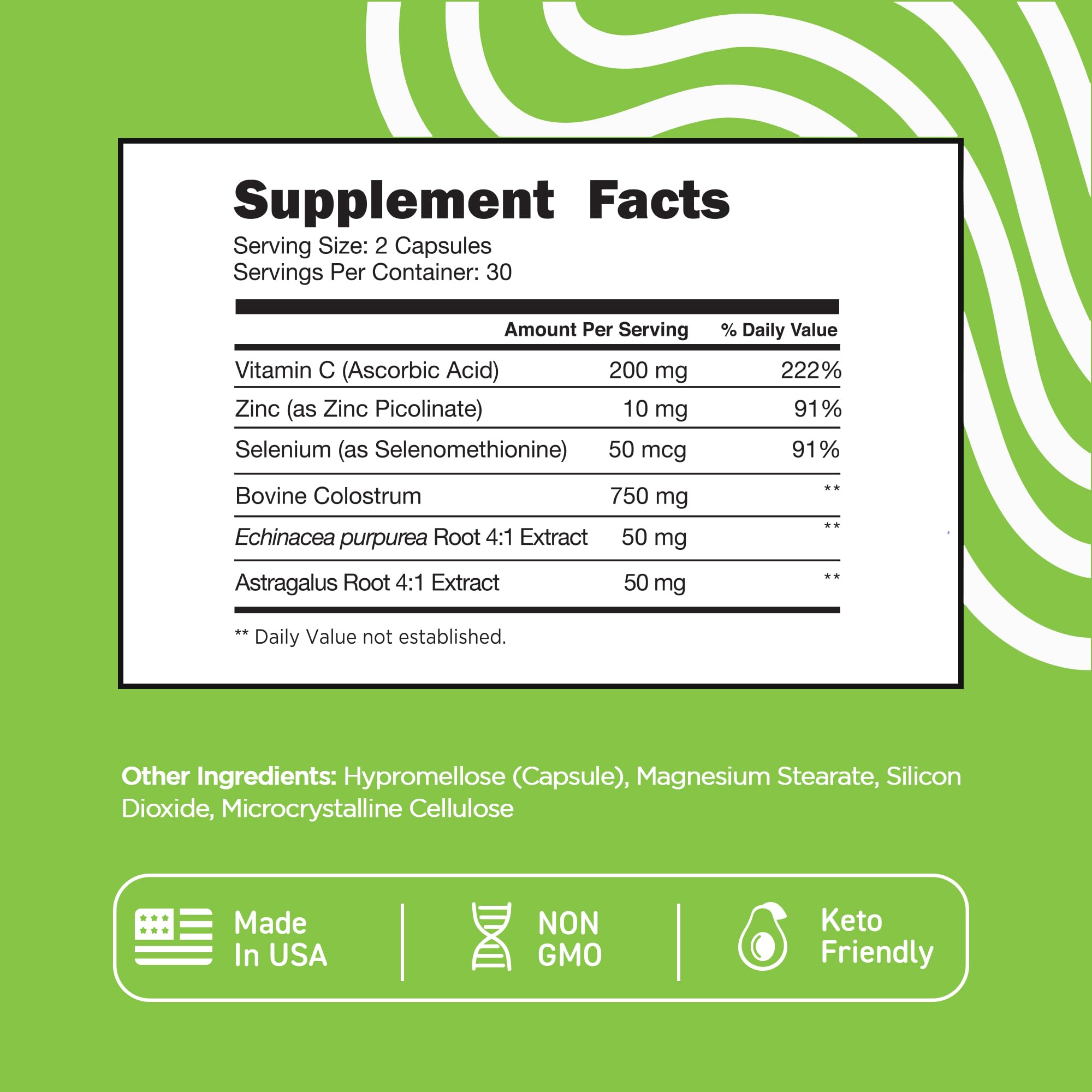 Vital Vitamins Colostrum Supplement - Vitamin C, Zinc, & Selenium - from First Milking - Standardized to Contain 10% IgG Immunoglobulins - Grass-Fed American Cows - 60 Capsules Vital Vitamins buy supplements canada