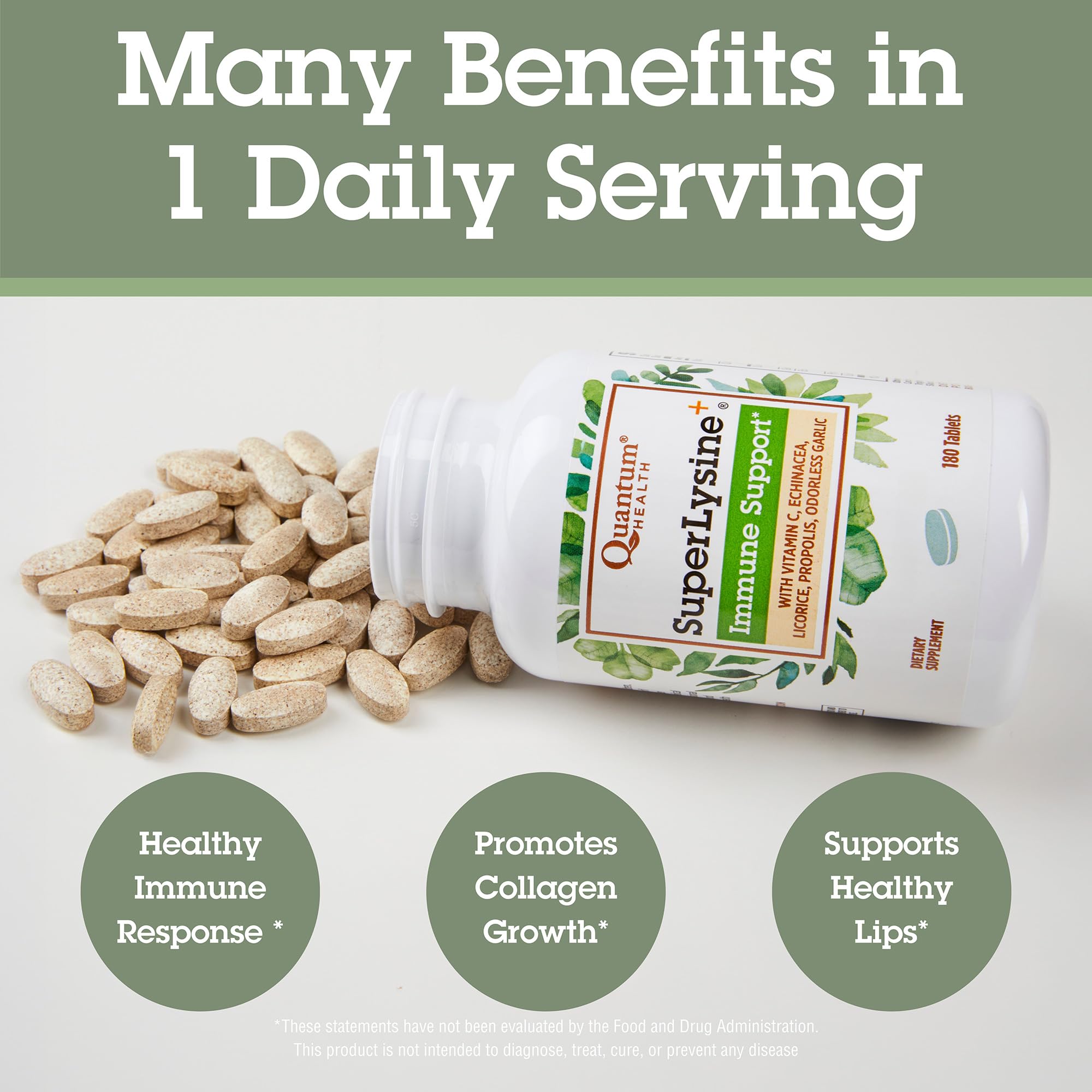 Quantum Health Super Lysine+ / Advanced Formula Lysine+ Immune Support with Vitamin C, Echinacea, Licorice, Propolis, Odorless Garlic Quantum buy supplements canada