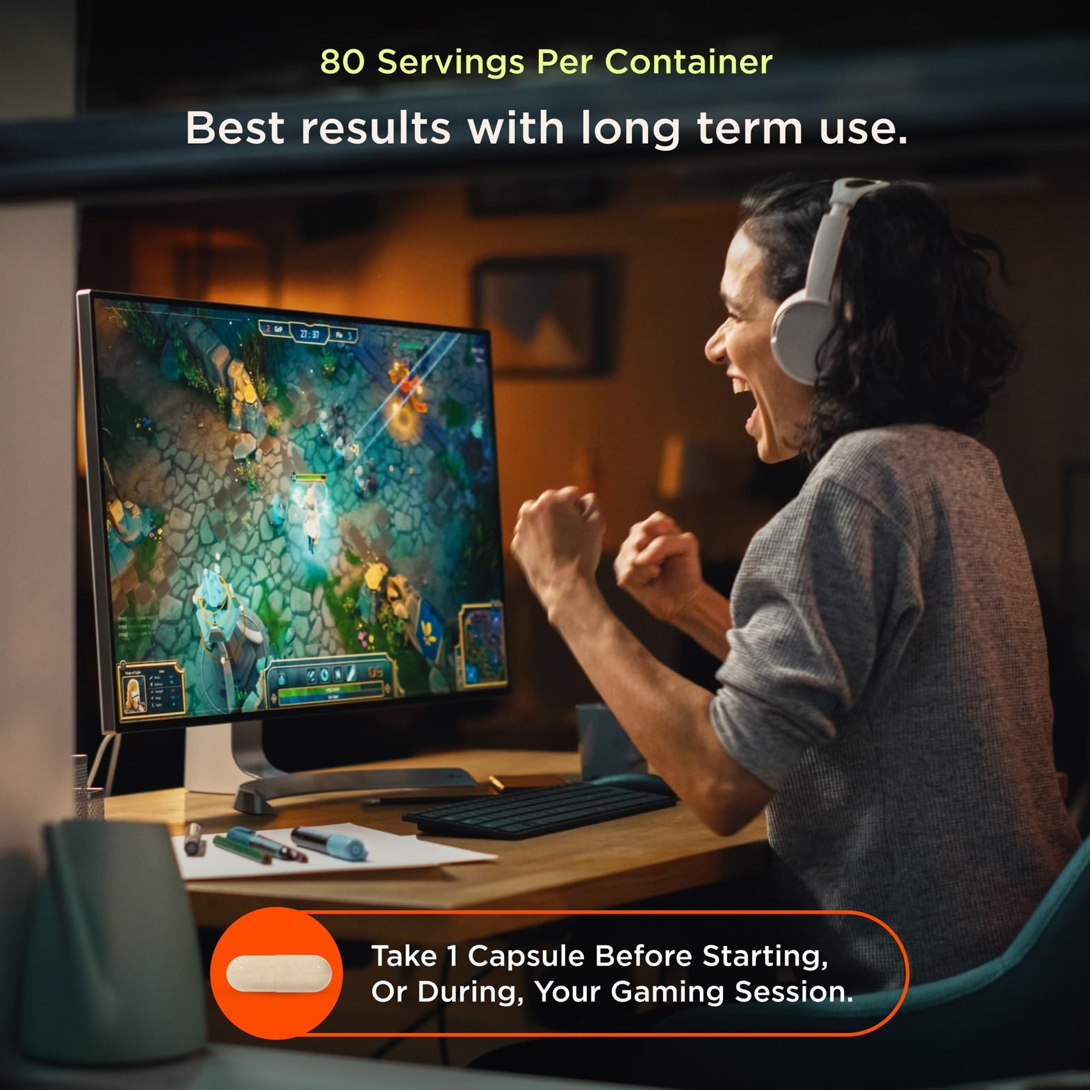 Genius Gamer, Gaming Focus Supplement, 80 Pills - Elite Nootropic Performance Booster - Boost Brain & Mental Clarity, Reaction Time & Concentration - Blue Light Support with Lutemax The Genius Brand buy supplements canada
