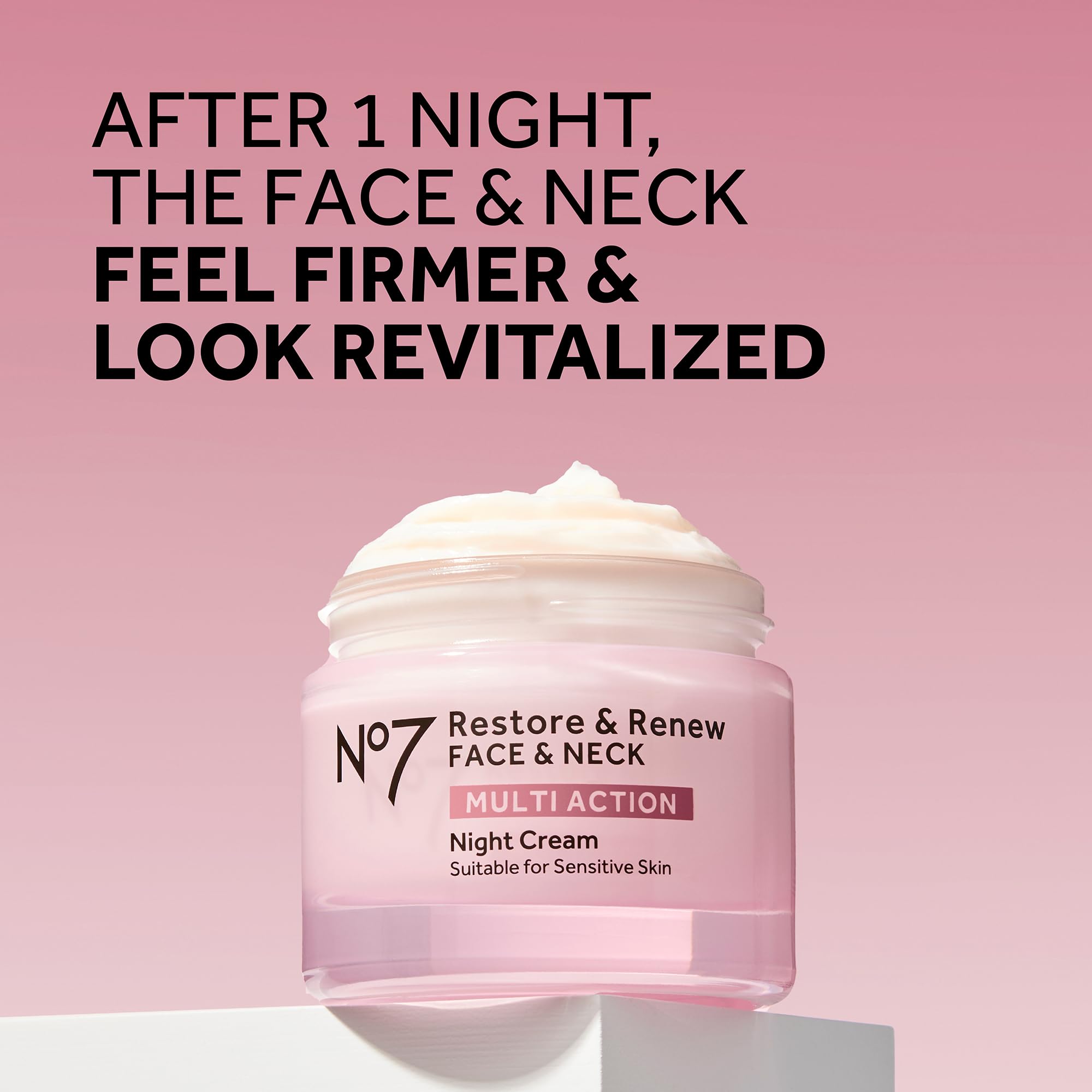 No7 Restore & Renew Multi Action Night Cream for Face & Neck - Nighttime Face Moisturizer with Collagen Peptides No7 buy supplements canada