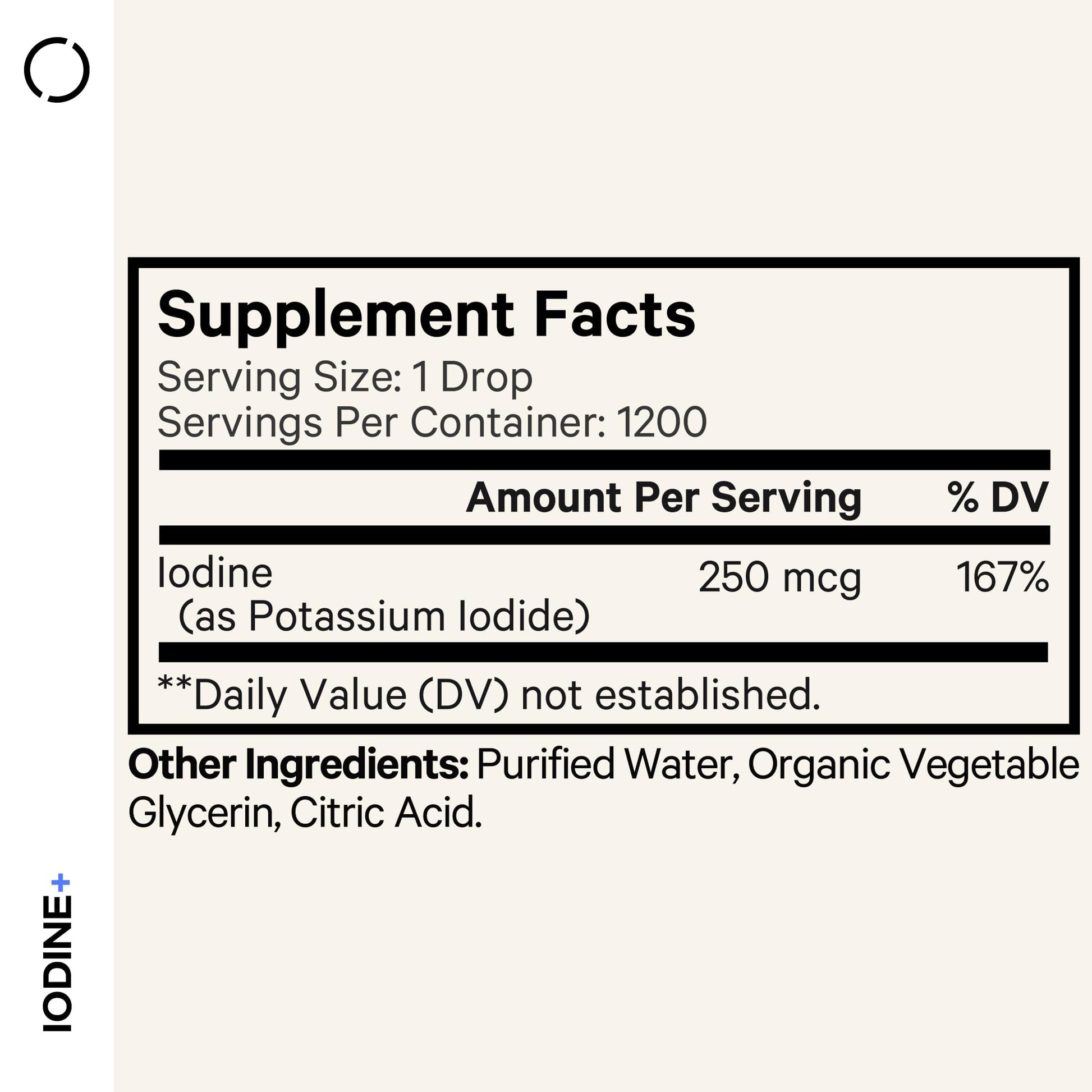 Codeage USDA Certified Organic Iodine Drops - 250 Mcg Per Serving - 1+ Year Supply - Liquid Iodide Supplement - Pure, Clear Iodine - Vegan Potassium Iodine Liquid Drop - 2 fl oz Codeage buy supplements canada