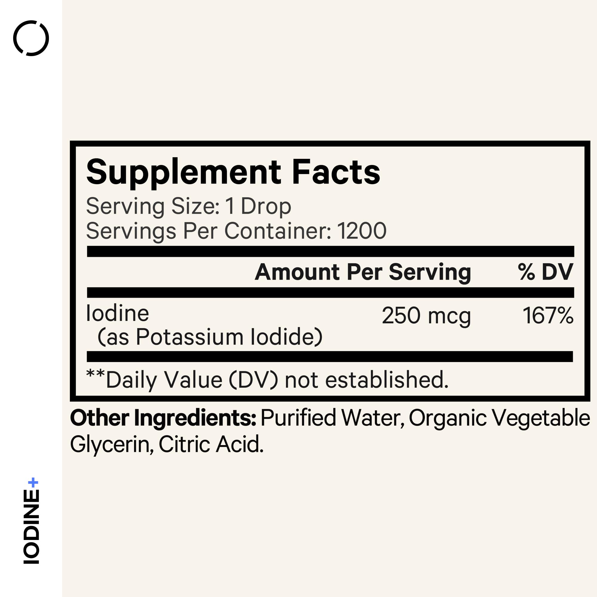 Codeage USDA Certified Organic Iodine Drops - 250 Mcg Per Serving - 1+ Year Supply - Liquid Iodide Supplement - Pure, Clear Iodine - Vegan Potassium Iodine Liquid Drop - 2 fl oz Codeage buy supplements canada