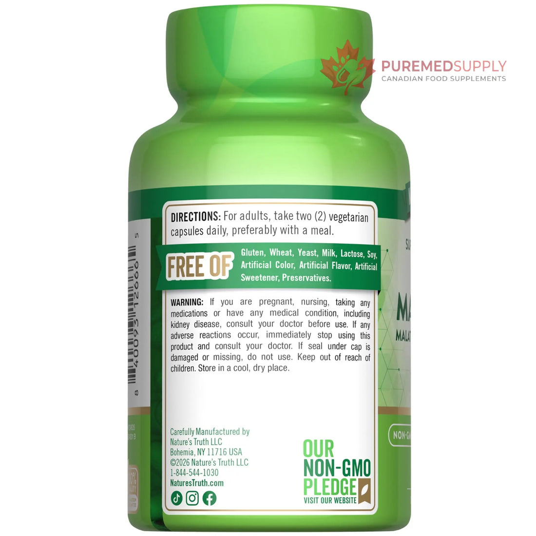 Nature's Truth Triple Magnesium Complex Supplement | 60 Capsules | Glycinate, Citrate & Malate | with D3 & Zinc | Vegetarian, Non-GMO, & Gluten Free Nature's Truth buy supplements canada