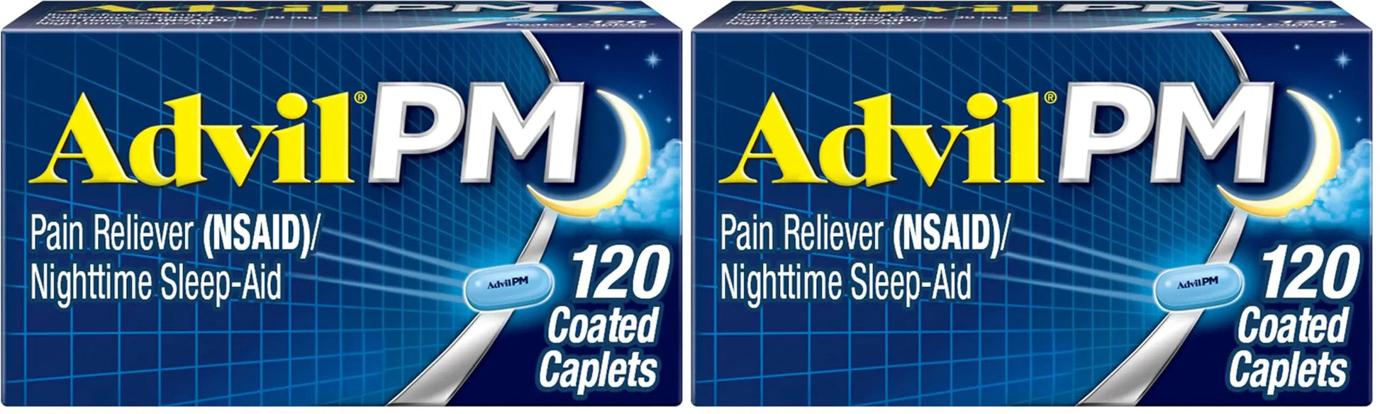 Advil PM Pain Reliever and Nighttime Sleep Aid, Pain Medicine with Ibuprofen for Pain Relief and Diphenhydramine Citrate for A Sleep Aid - 120 Coated Caplets (Pack of 2) Advil buy supplements canada