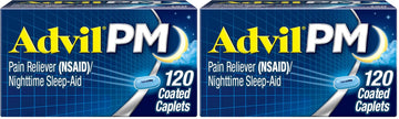 Advil PM Pain Reliever and Nighttime Sleep Aid, Pain Medicine with Ibuprofen for Pain Relief and Diphenhydramine Citrate for A Sleep Aid - 120 Coated Caplets (Pack of 2) Advil buy supplements canada