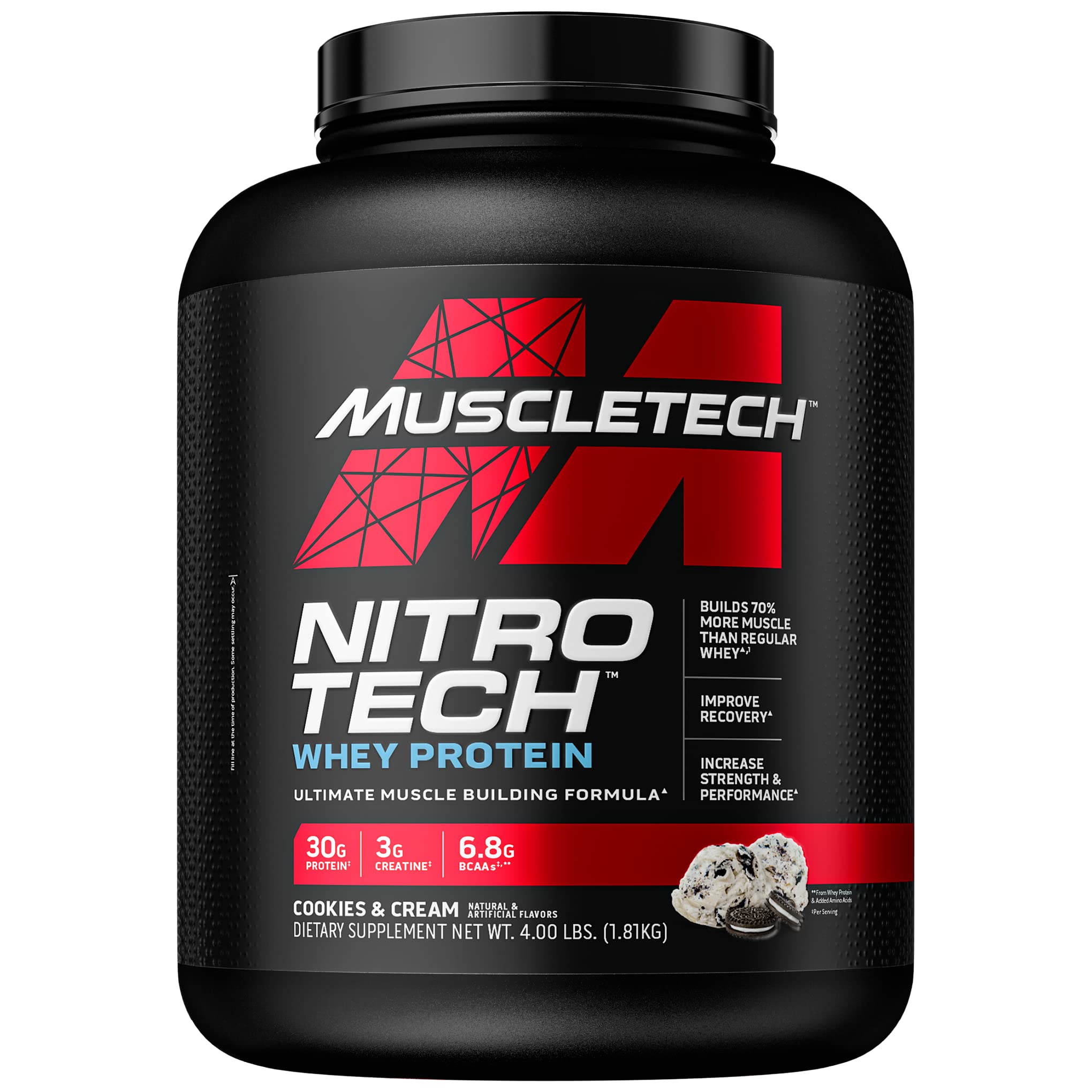 Whey Protein Powder MuscleTech Nitro-Tech Whey Protein Isolate & Peptides Protein Muscletech buy supplements canada