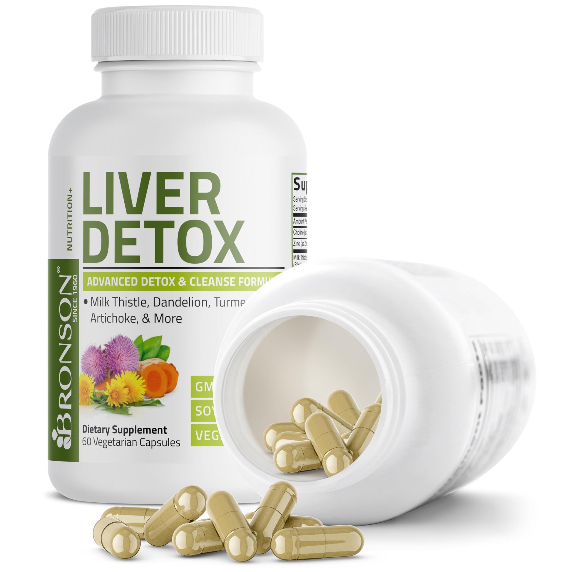 Bronson Liver Detox Advanced Detox & Cleansing Formula Supports Health Liver Function with Milk Thistle, Dandelion Extract, Turmeric, Artichoke Leaf & More Bronson buy supplements canada