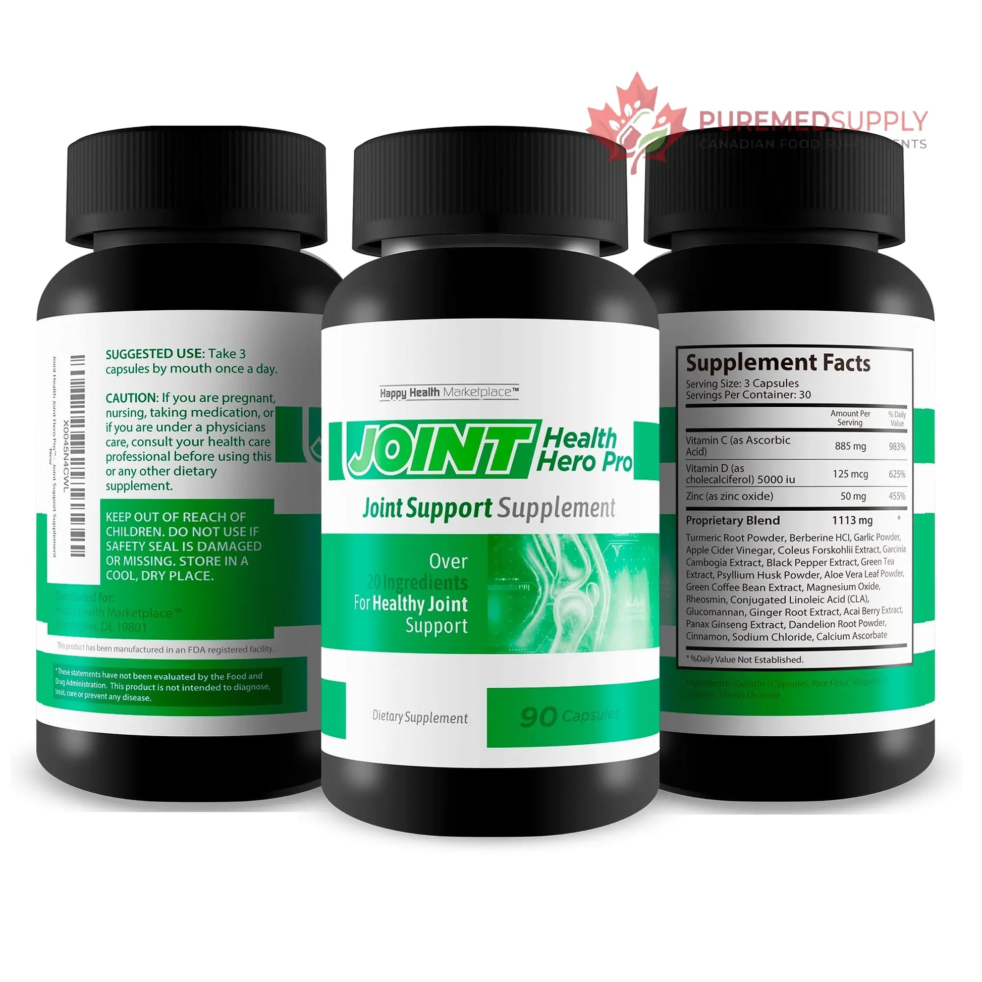 Joint Health Hero Pro - Our Best Joint & Bone Support Supplement - Turmeric - Vitamin D - Vitamin C - for Knees, Hips, Hands, Feet, Back, Neck, and More - Our Best Vitamin D Formula Happy Health Marketplace buy supplements canada