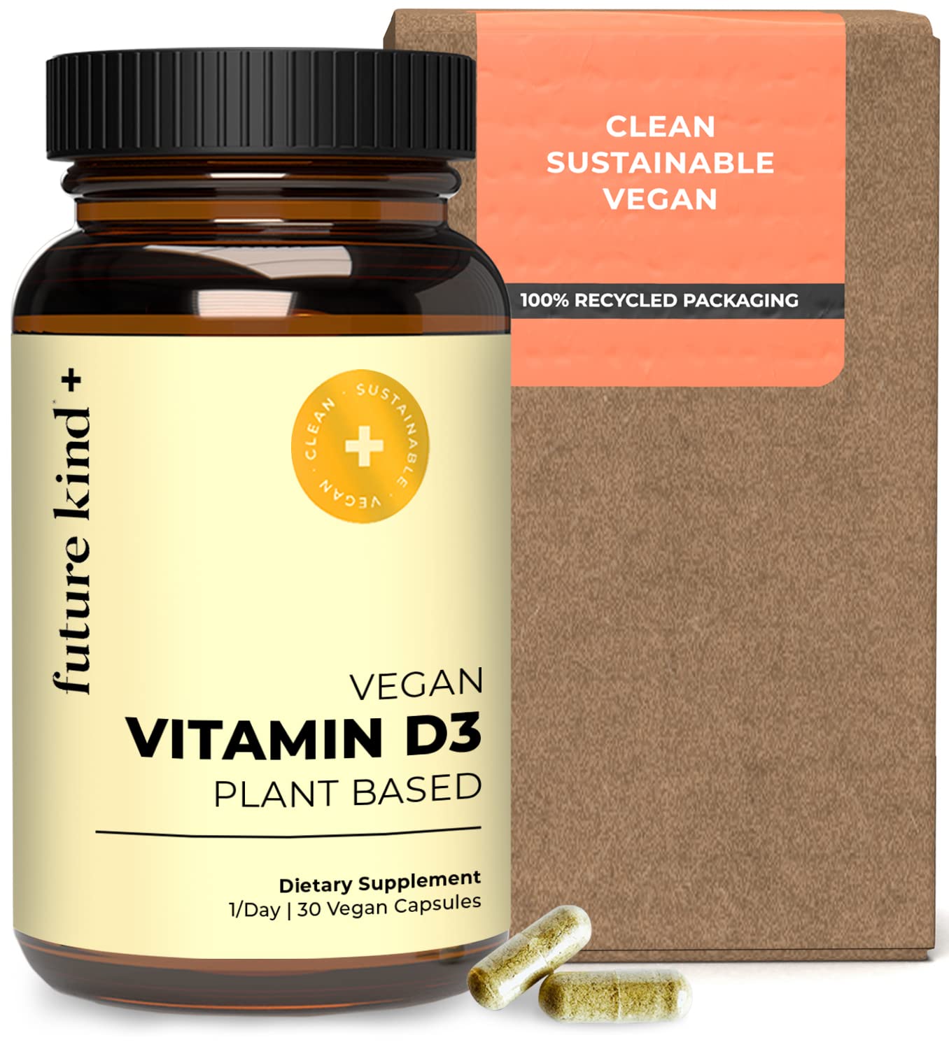 Future Kind Vitamin D3 2500 IU for Bone and Muscle Function, Vitamin D Vegan Supplement from Plant Lichen, Non-GMO, Sugar Free, Pure Vitamin D3, Promotes Natural Resilience, 30 Capsules Future Kind buy supplements canada