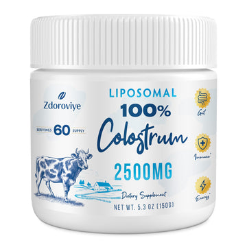Zdoroviye Liposomal Bovine Colostrum Powder Supplement 2500 mg, Higher Absorption Than Regular Bovine Colostrum (60 Servings) Zdoroviye buy supplements canada