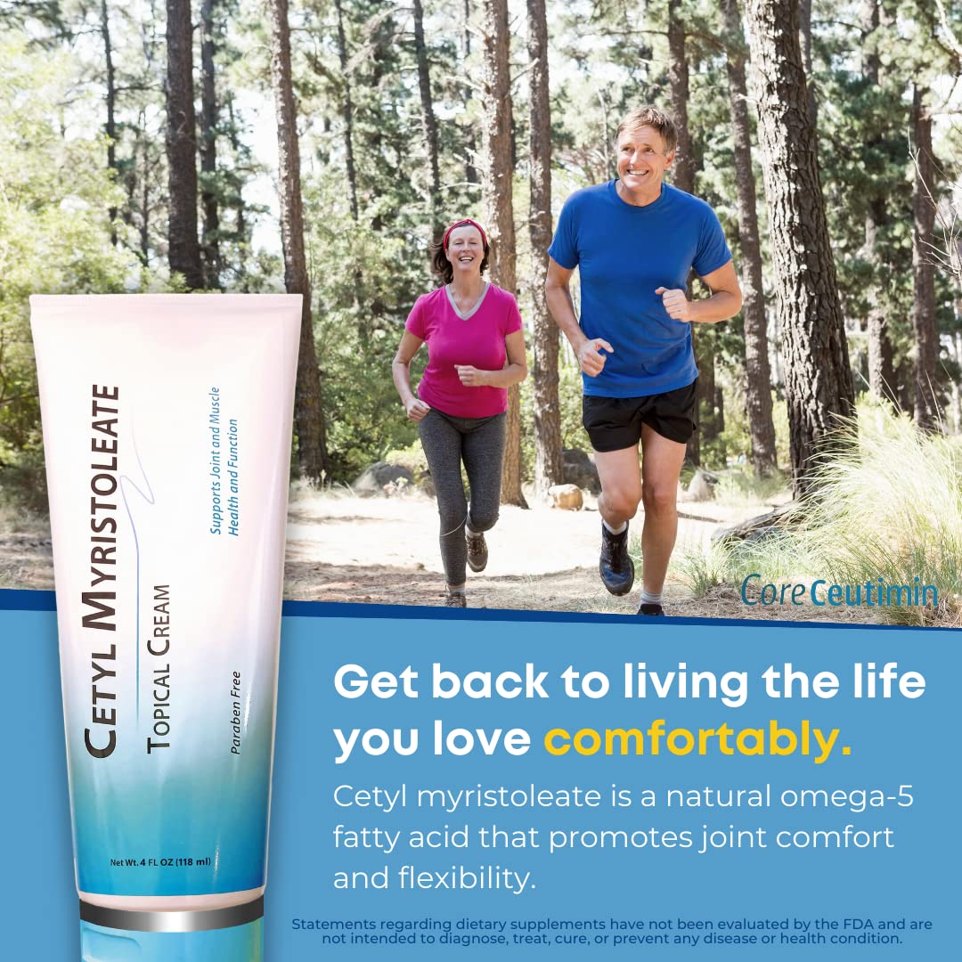 Cetyl Myristoleate Topical Cream Omega 5 Fatty Acid - Helps Reduce Joint and Muscle Discomfort - Includes Arnica, Glucosamine, Aloe,Jojoba, Sunflower & Sesame Seed Oil - 4oz. by Coreceutimin CoreCeutimin buy supplements canada