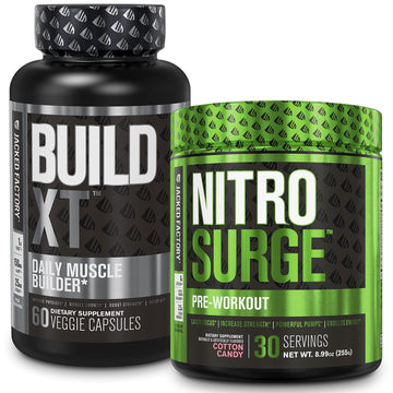 Jacked Factory Nitrosurge Pre-Workout in Cotton Candy & Build XT Muscle Building Bundle Jacked Factory buy supplements canada