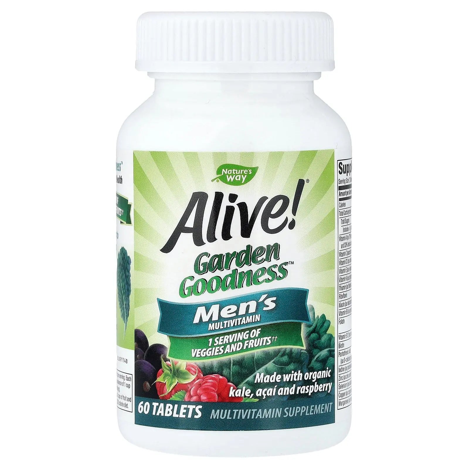 Nature's Way Alive! Garden Goodness Men's Multivitamin, Veggie & Fruit Blend (1400mg per serving), Made with Organic Kale, 60 Count Nature's Way buy supplements canada