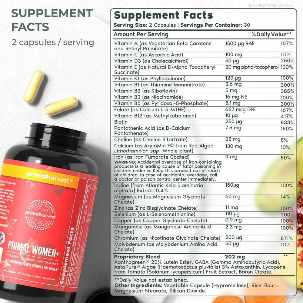 Primal Harvest Multivitamin for Women Vitamin A, Vitamin C, Vitamin D and E, Vitamin B12, B6, Biotin, Zinc Supplements Primal Harvest buy supplements canada