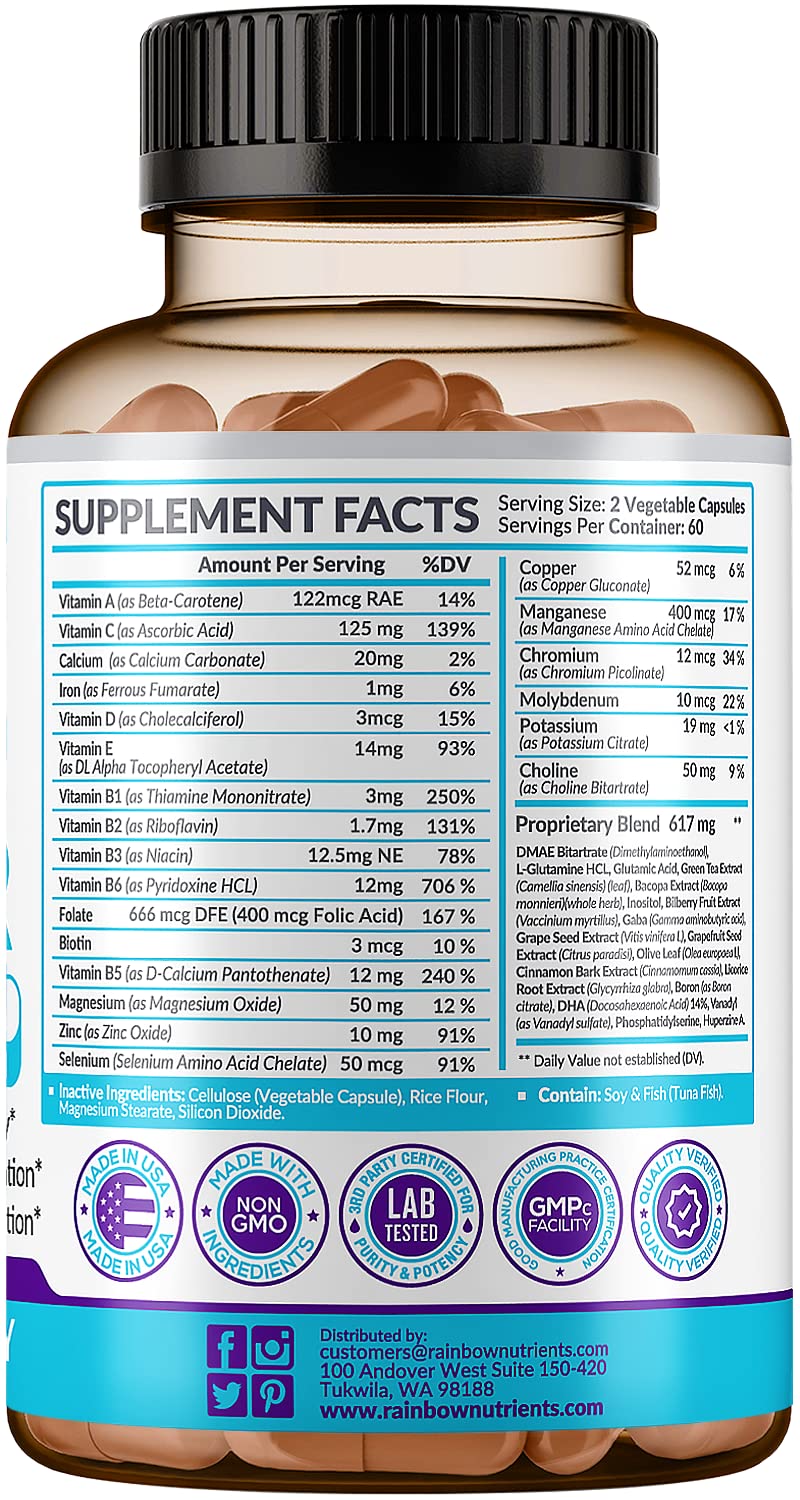 40-in-1 Brain Booster Supplements for Memory, Focus, Clarity, Energy, Performance Rainbow Nutrients, LLC buy supplements canada