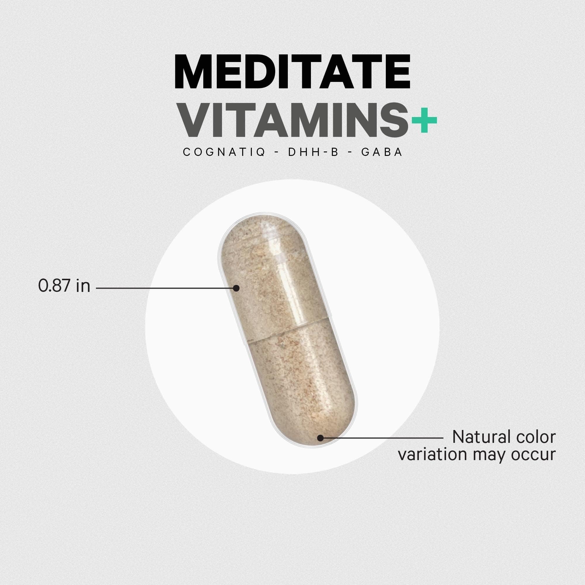 Codeage Meditate Vitamins+ Supplement - CognatiQ, DHH-B, GABA, Ashwagandha, Organic Mushrooms, Blueberries - BDNF Brain Pills and Neuroprotein - Vegan, Non-GMO, Gluten-Free - 60 Capsules Codeage buy supplements canada